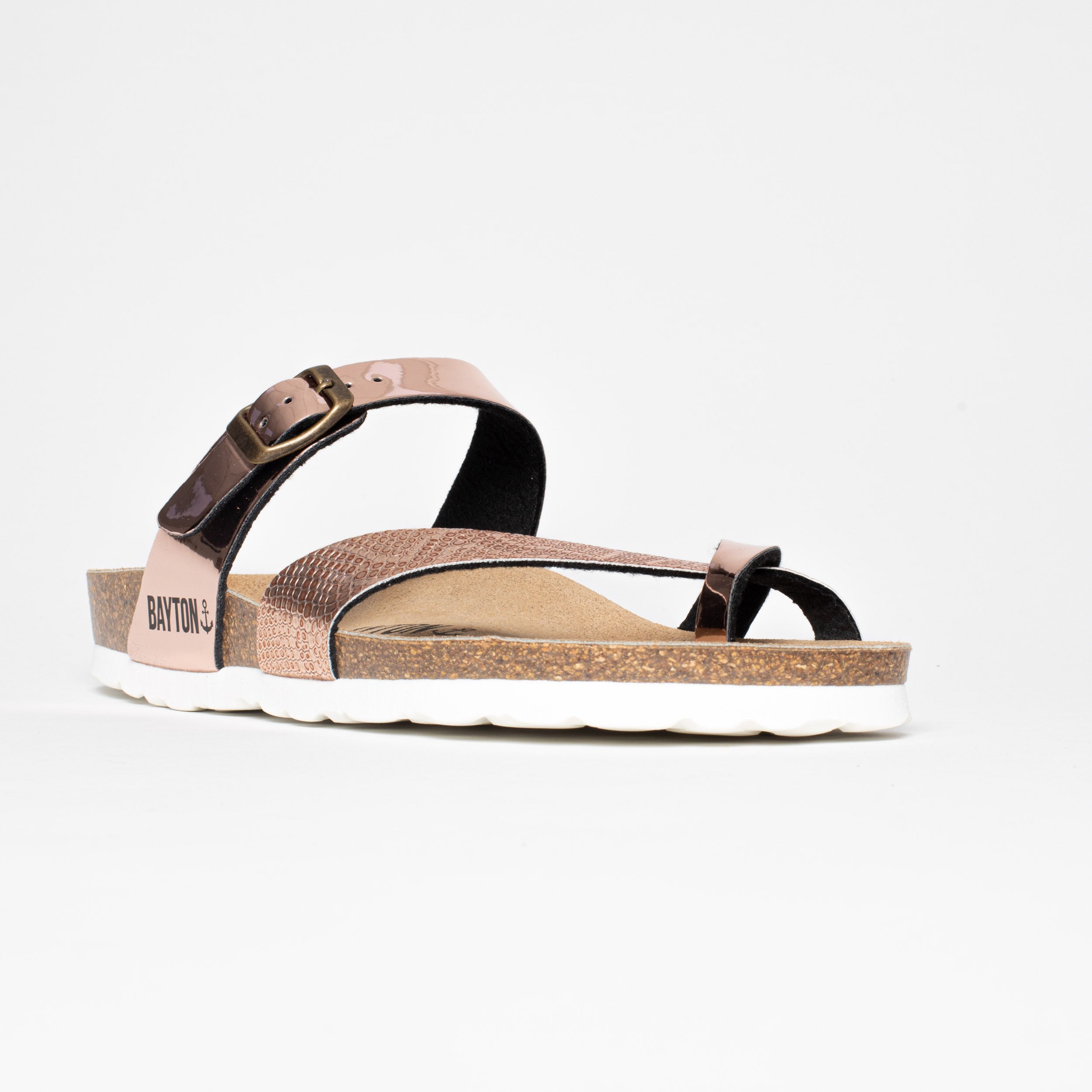 Sandalias con puntera en dorado rosa Diane