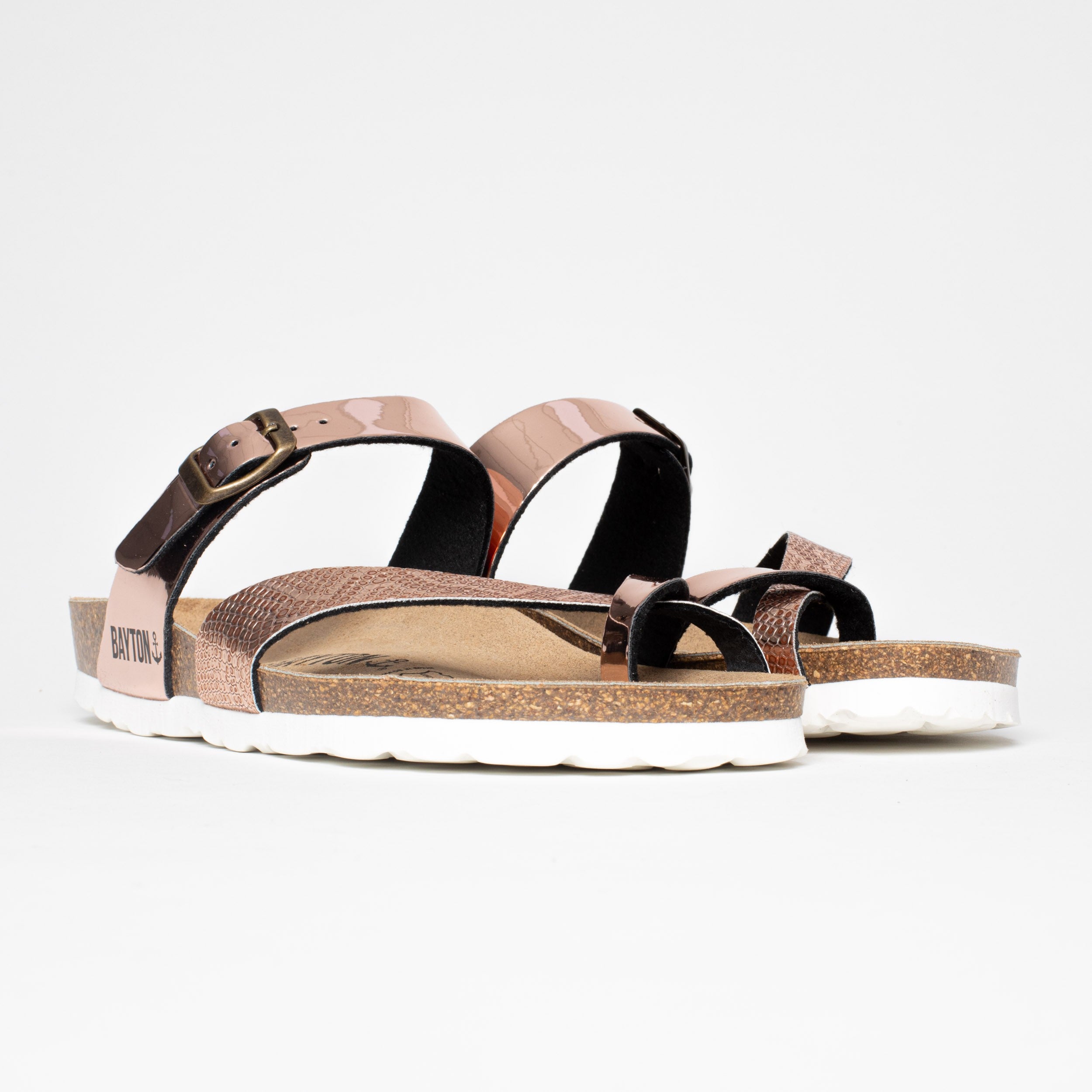 Sandalias con puntera en dorado rosa Diane