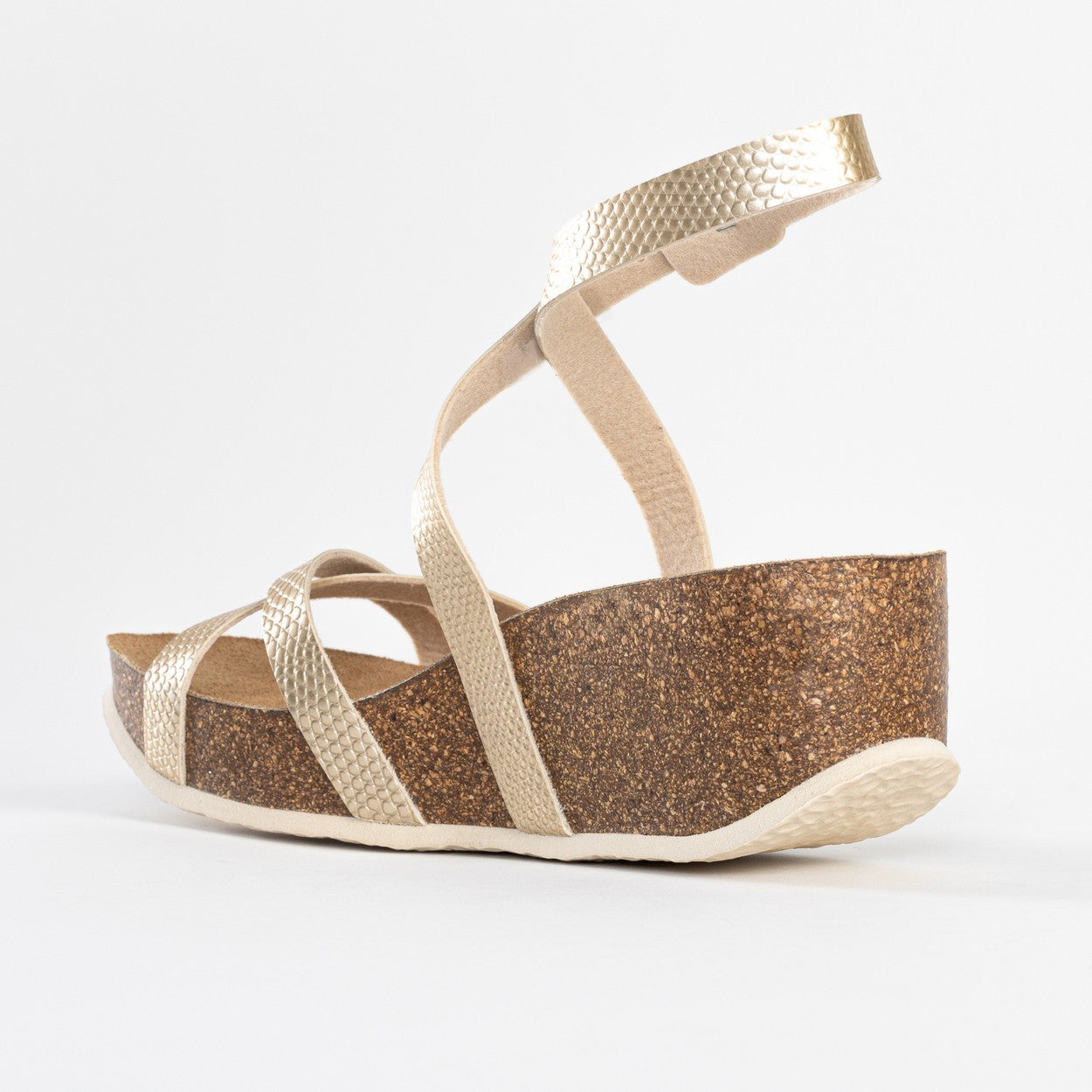 Asteria Light Gold Wedge and Semi-Wedge Sandals