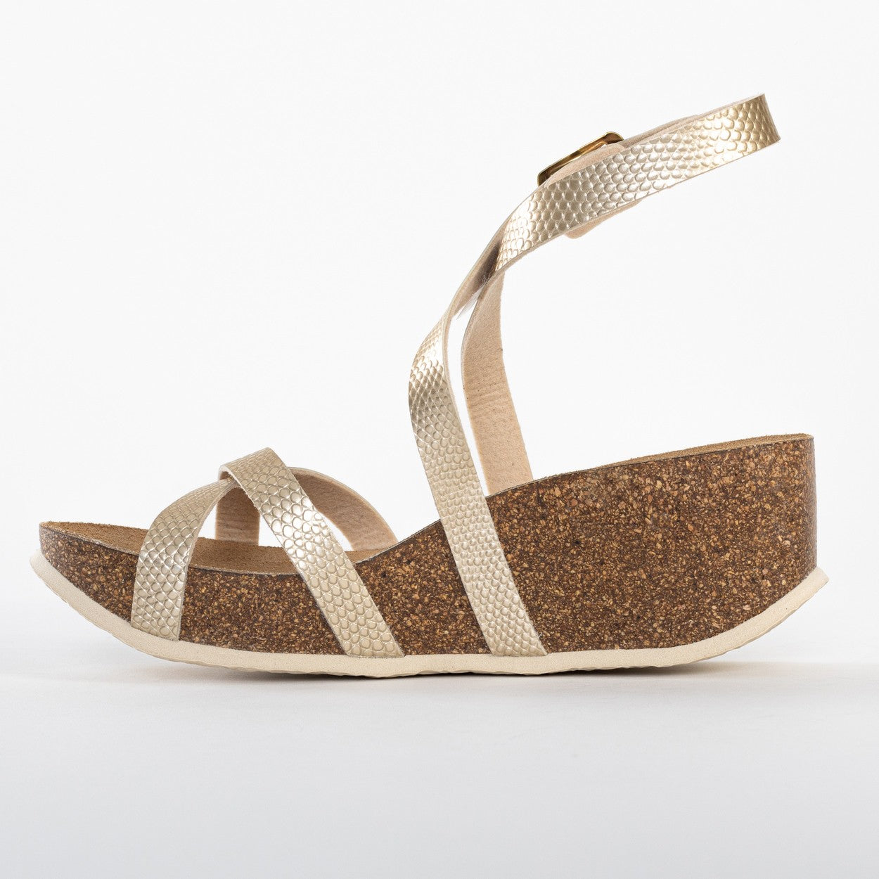 Asteria Light Gold Wedge and Semi-Wedge Sandals