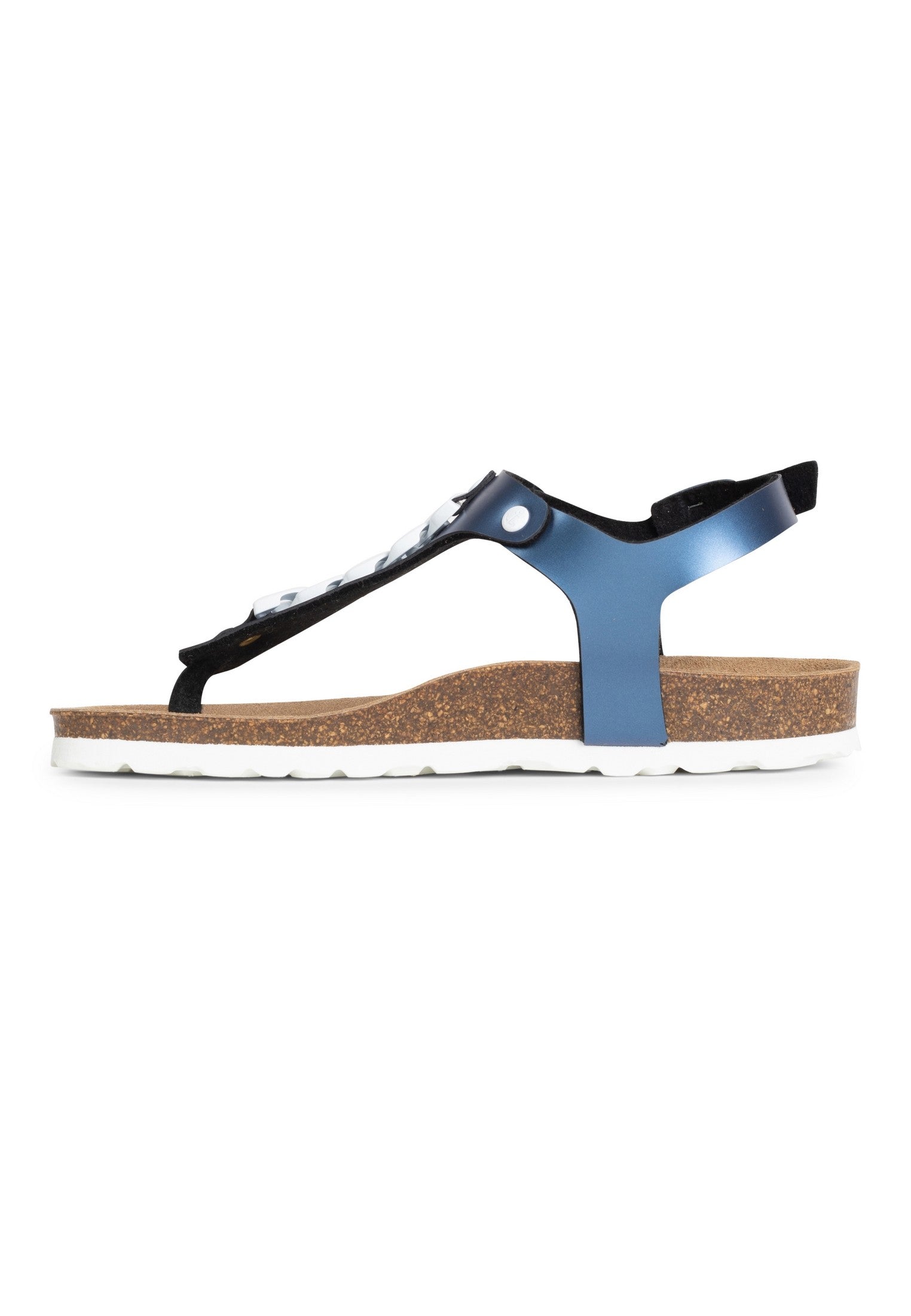 Astrid Navy Blue Toe-Strap Sandals