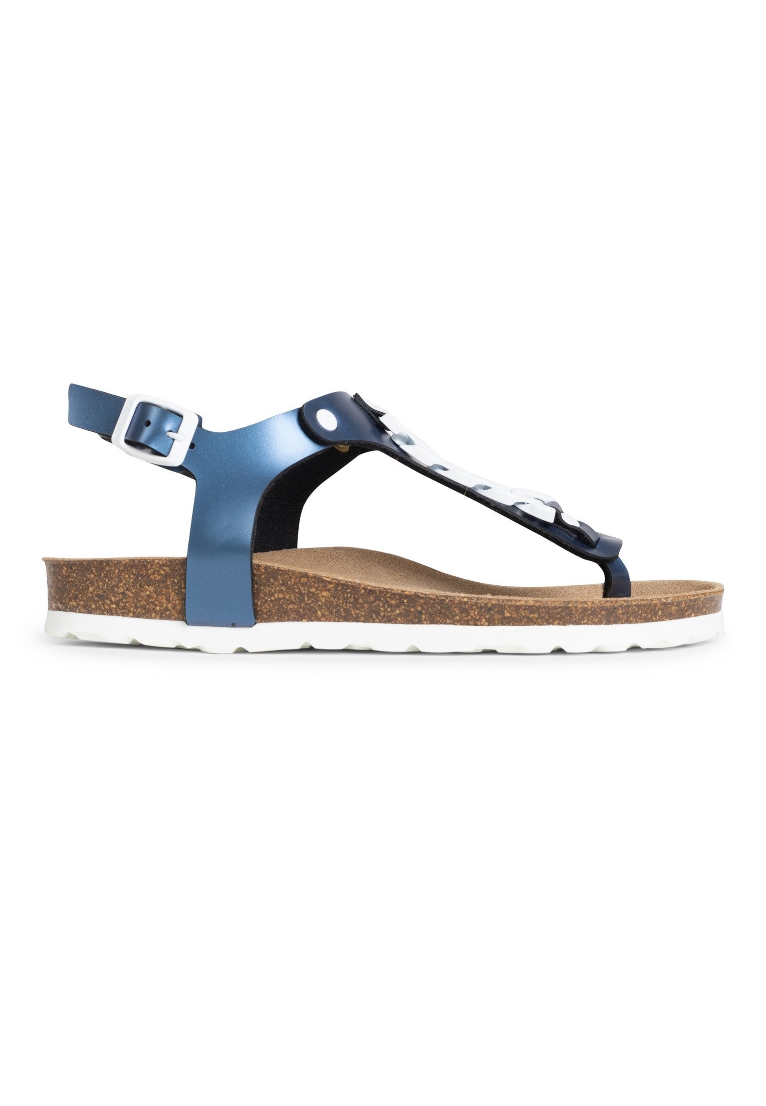 Astrid Navy Blue Toe-Strap Sandals