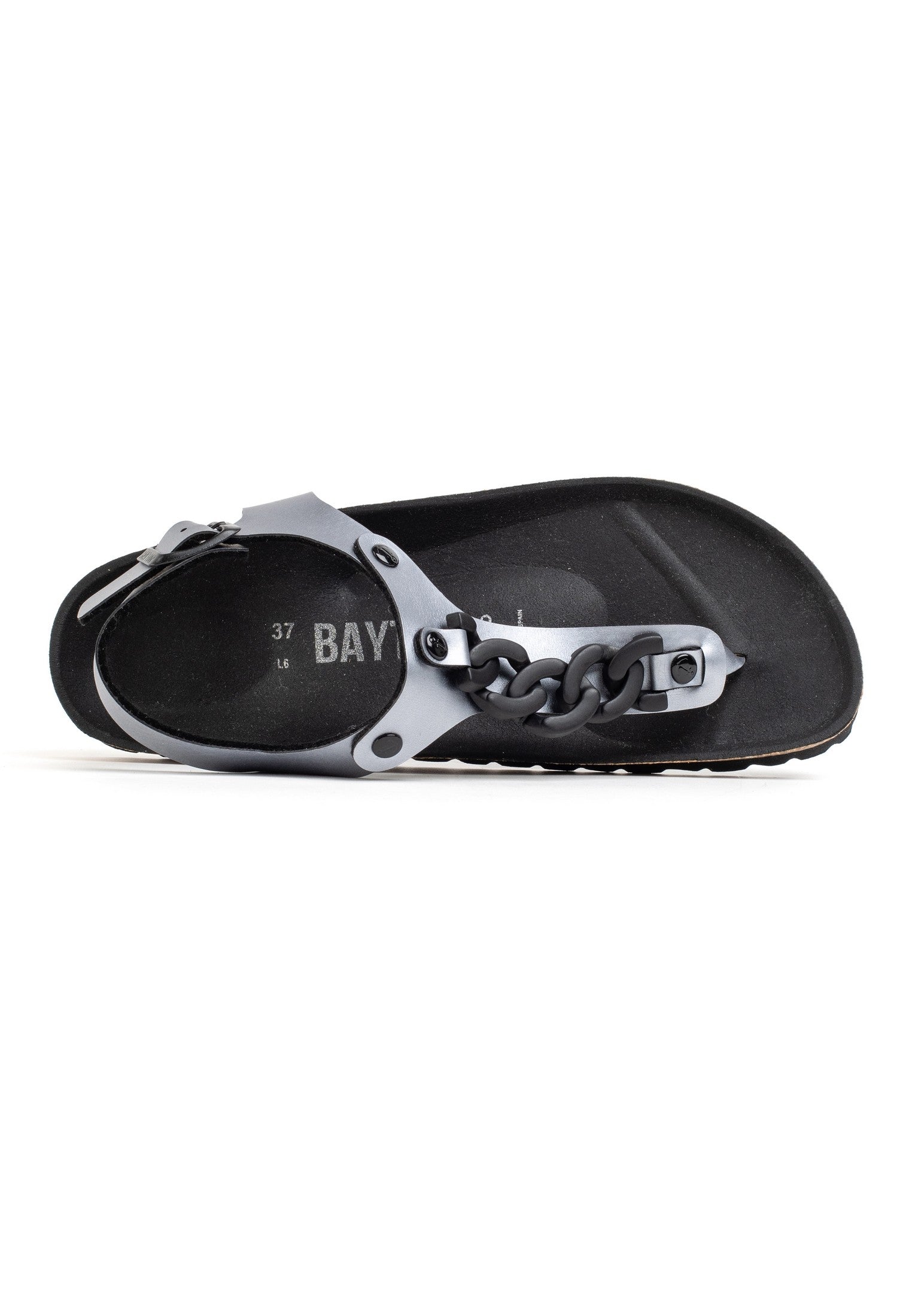 Astrid Pewter Toe-Strap Sandals