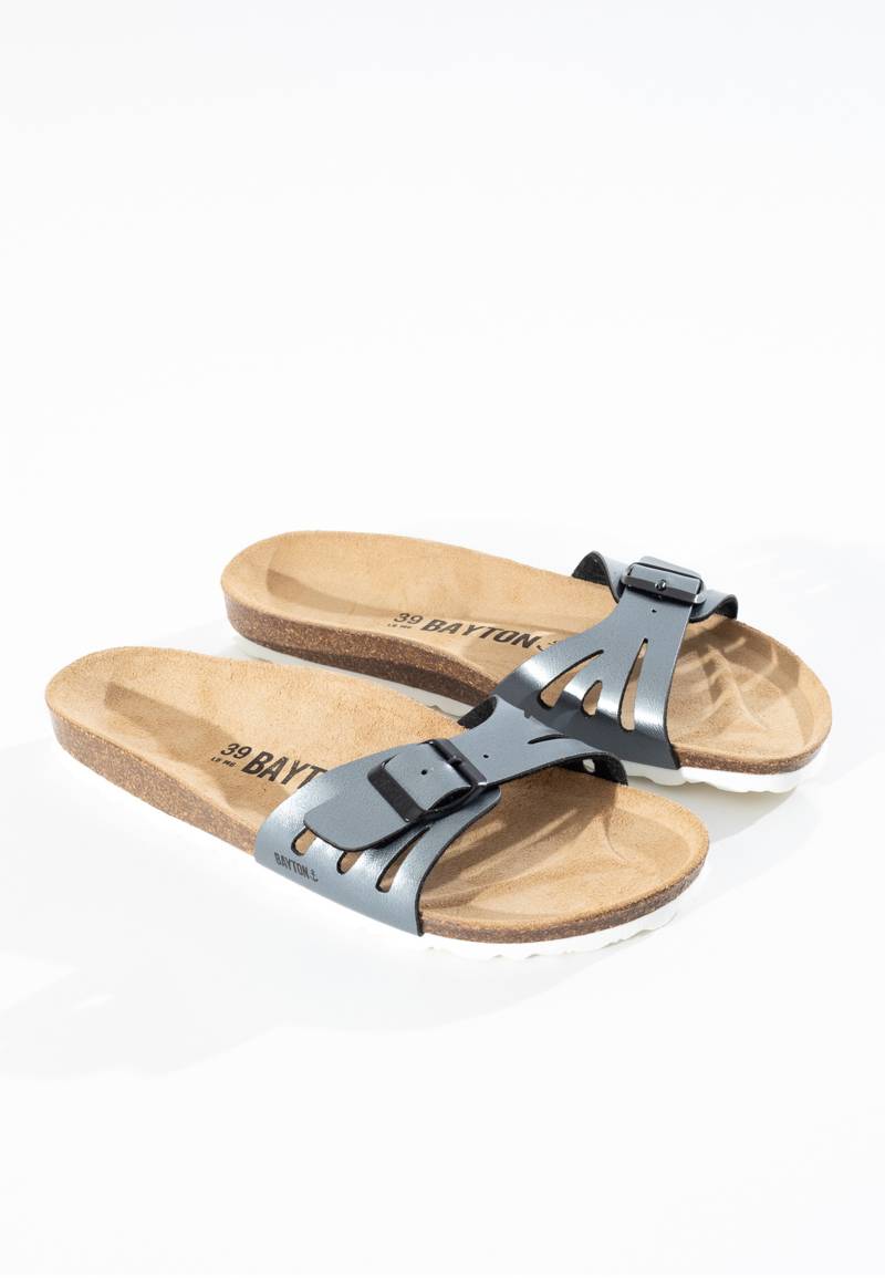 Dark Silver Athena 1 Strap Sandals