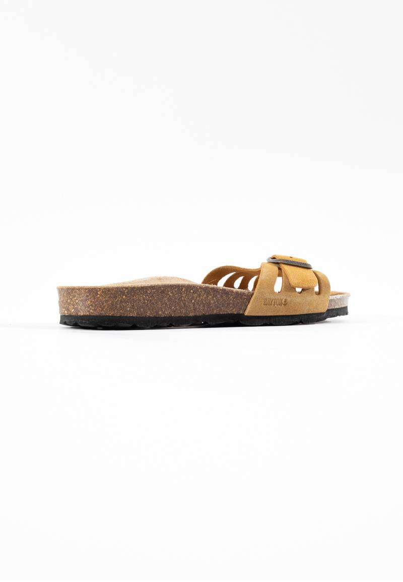 Athena Camel Suede Leather 1 Strap Sandals