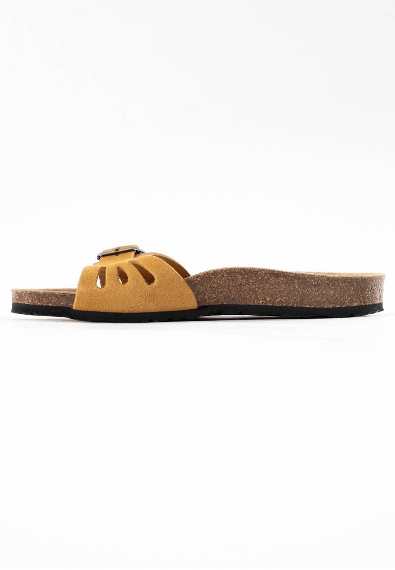 Athena Camel Suede Leather 1 Strap Sandals