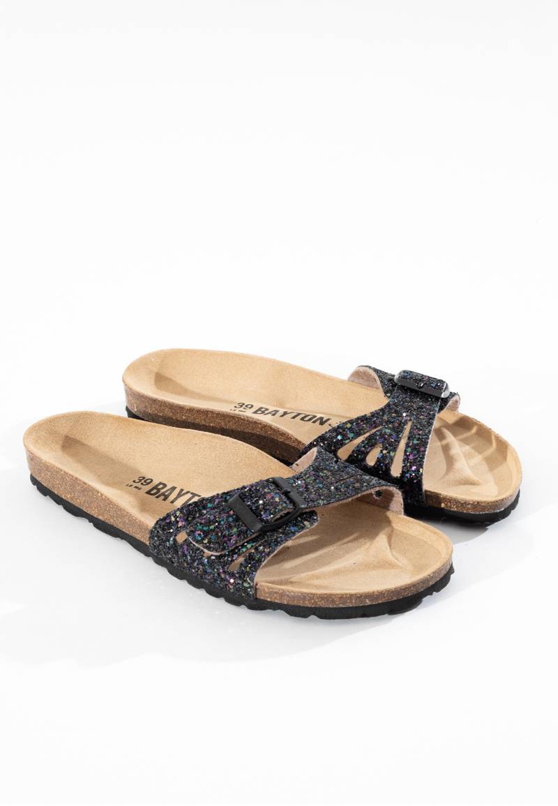 Athena Black 1 Strap Sandals