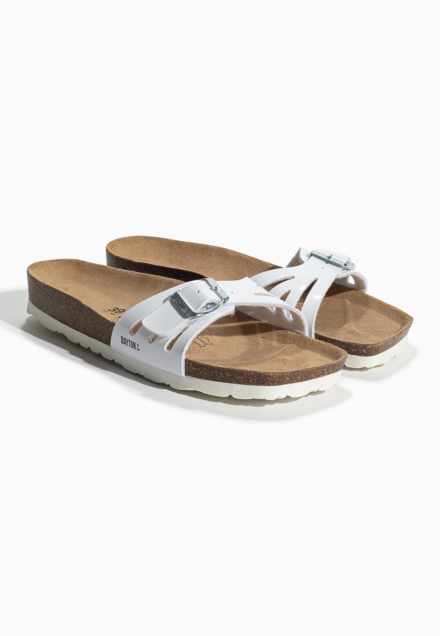 Athena White 1 Strap Sandals