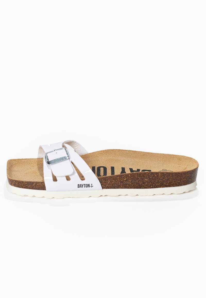 Athena White 1 Strap Sandals