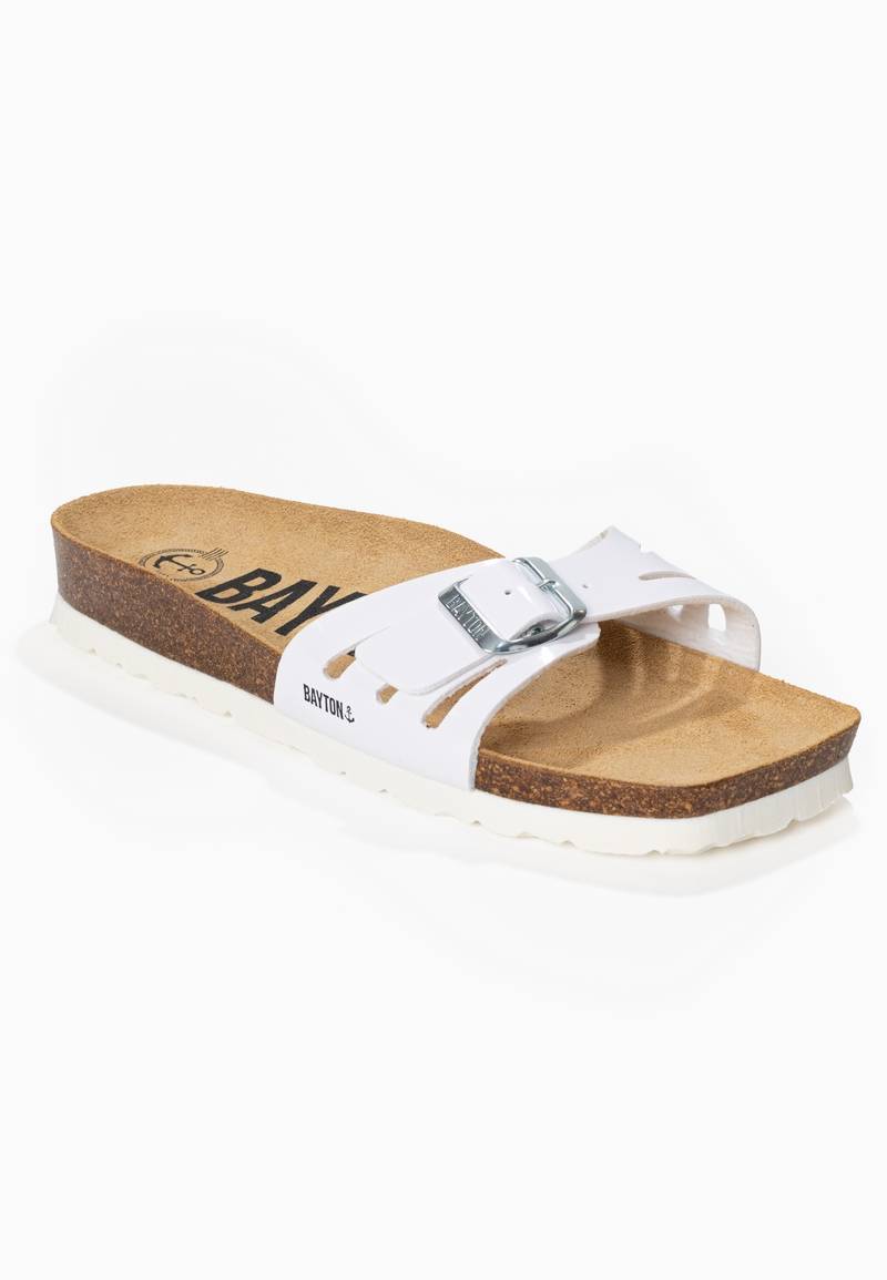 Athena White 1 Strap Sandals