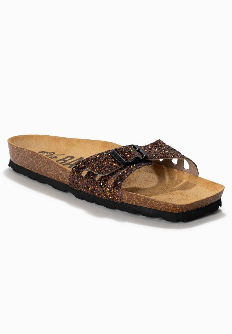 Athena Bronze Glitter 1 Strap Sandals