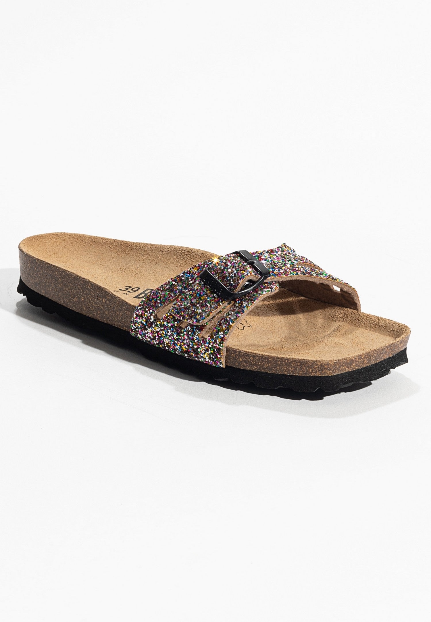 Athena Bronze Glitter 1 Strap Sandals