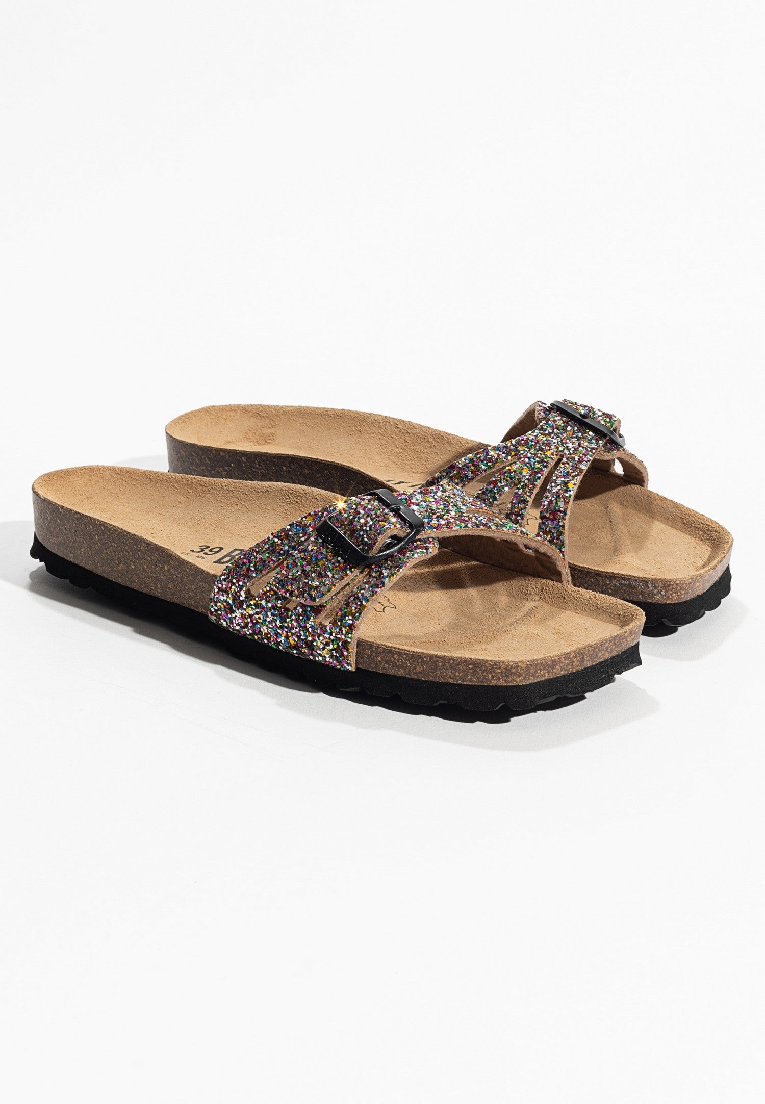 Athena Bronze Glitter 1 Strap Sandals