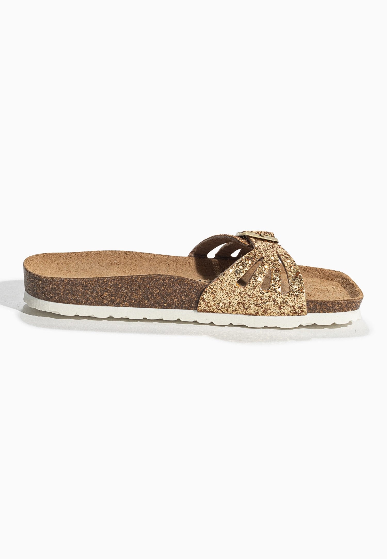 Athena Gold Glitter 1 Strap Sandals