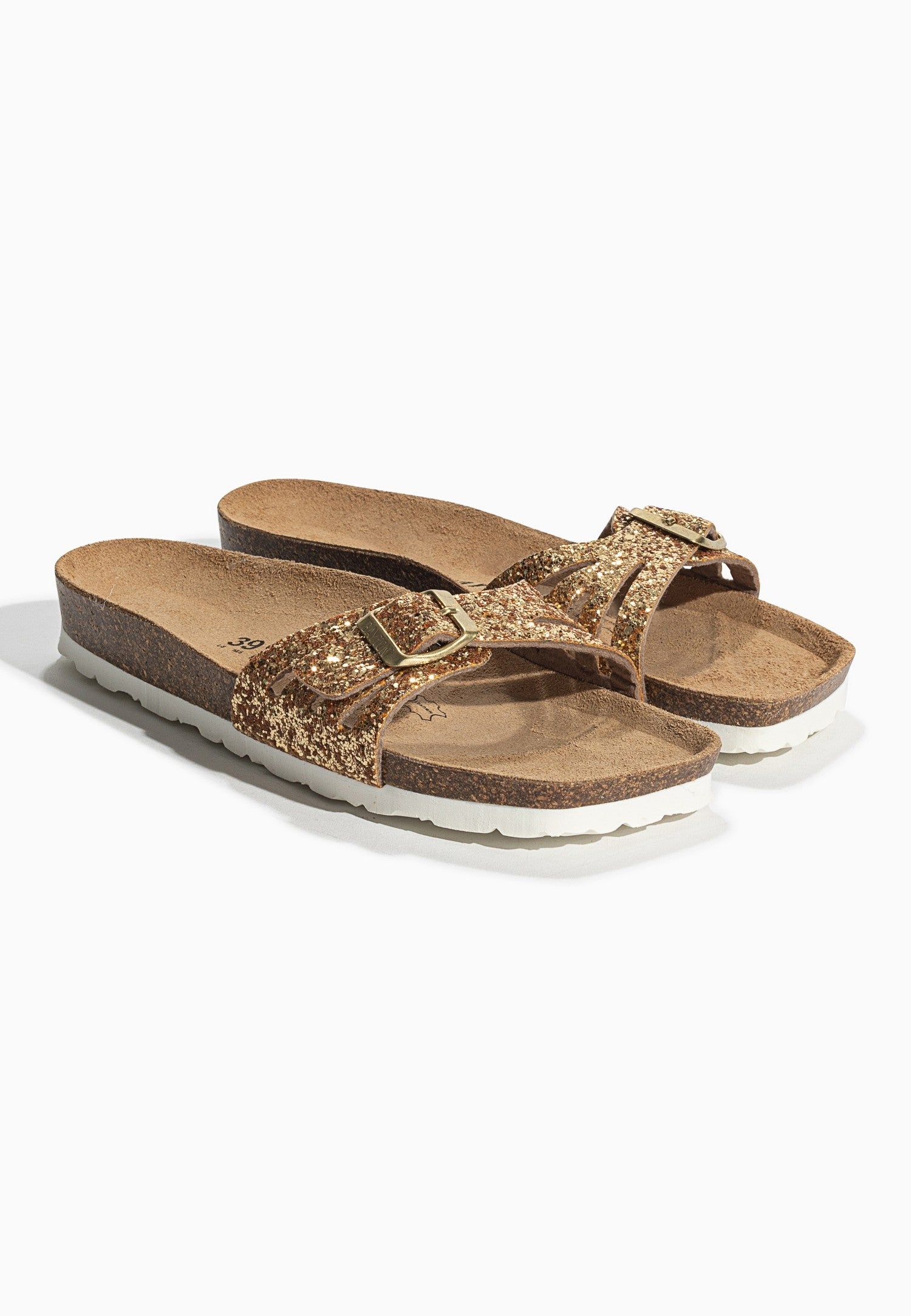 Sandalias Athena Gold con purpurina