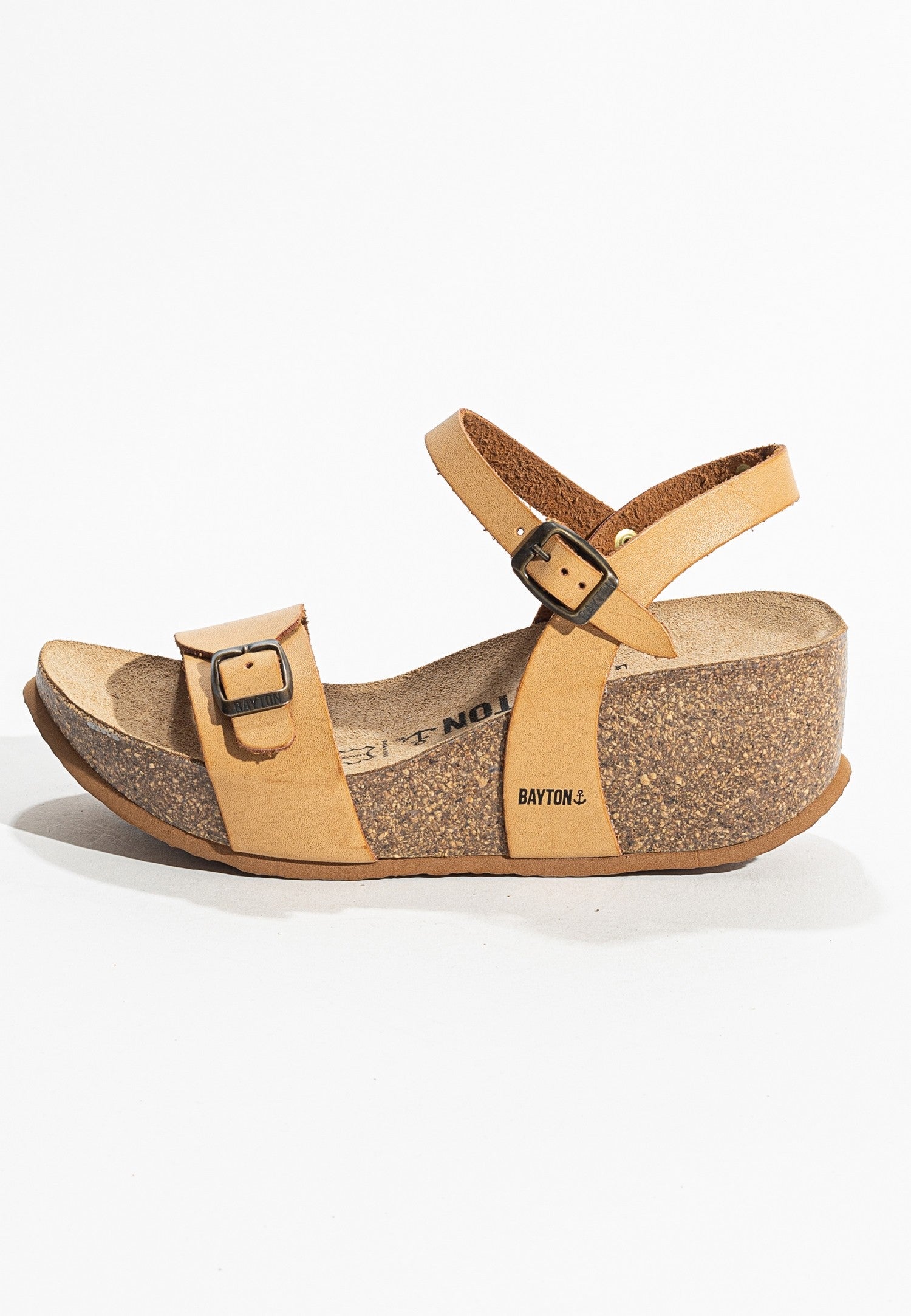 Sandales Avon Camel 100% Cuir Compensées et Semi-compensées