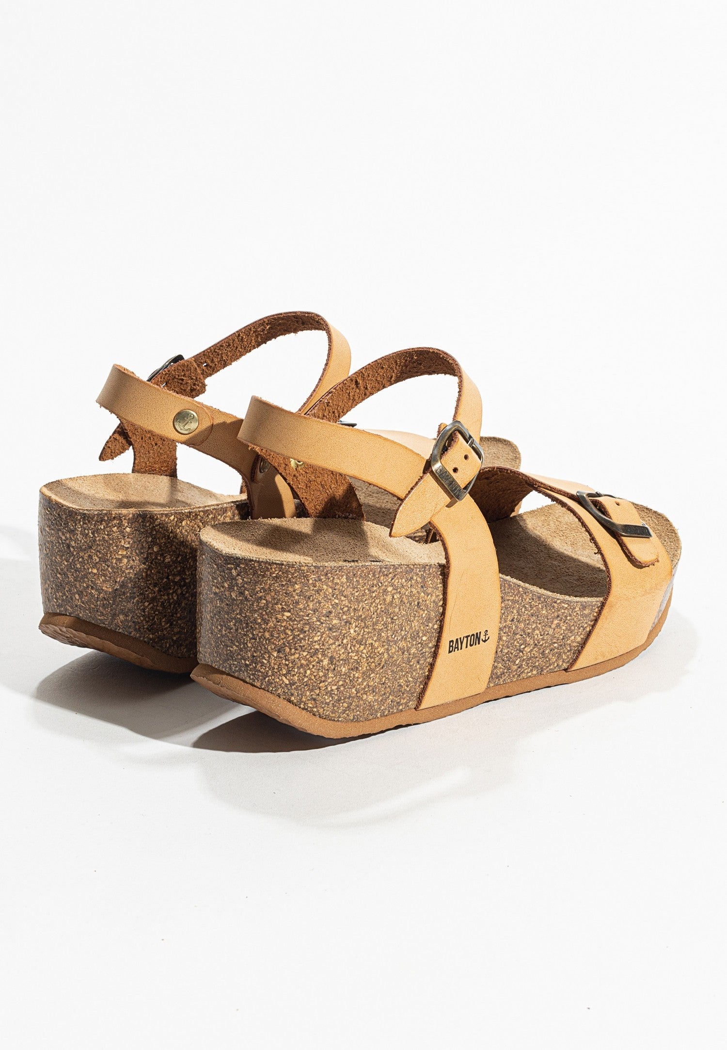 Avon Camel 100% Leather Wedge and Semi-Wedge Sandals