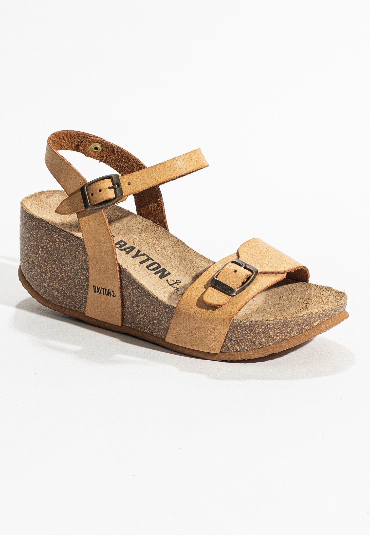 Avon Camel 100% Leather Wedge and Semi-Wedge Sandals