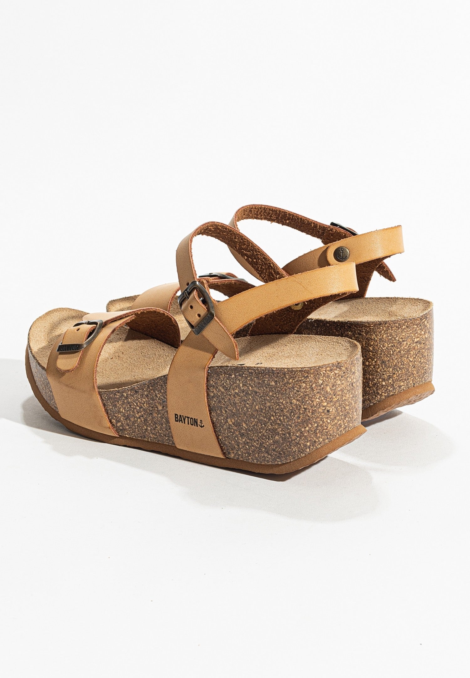 Avon Camel 100% Leather Wedge and Semi-Wedge Sandals