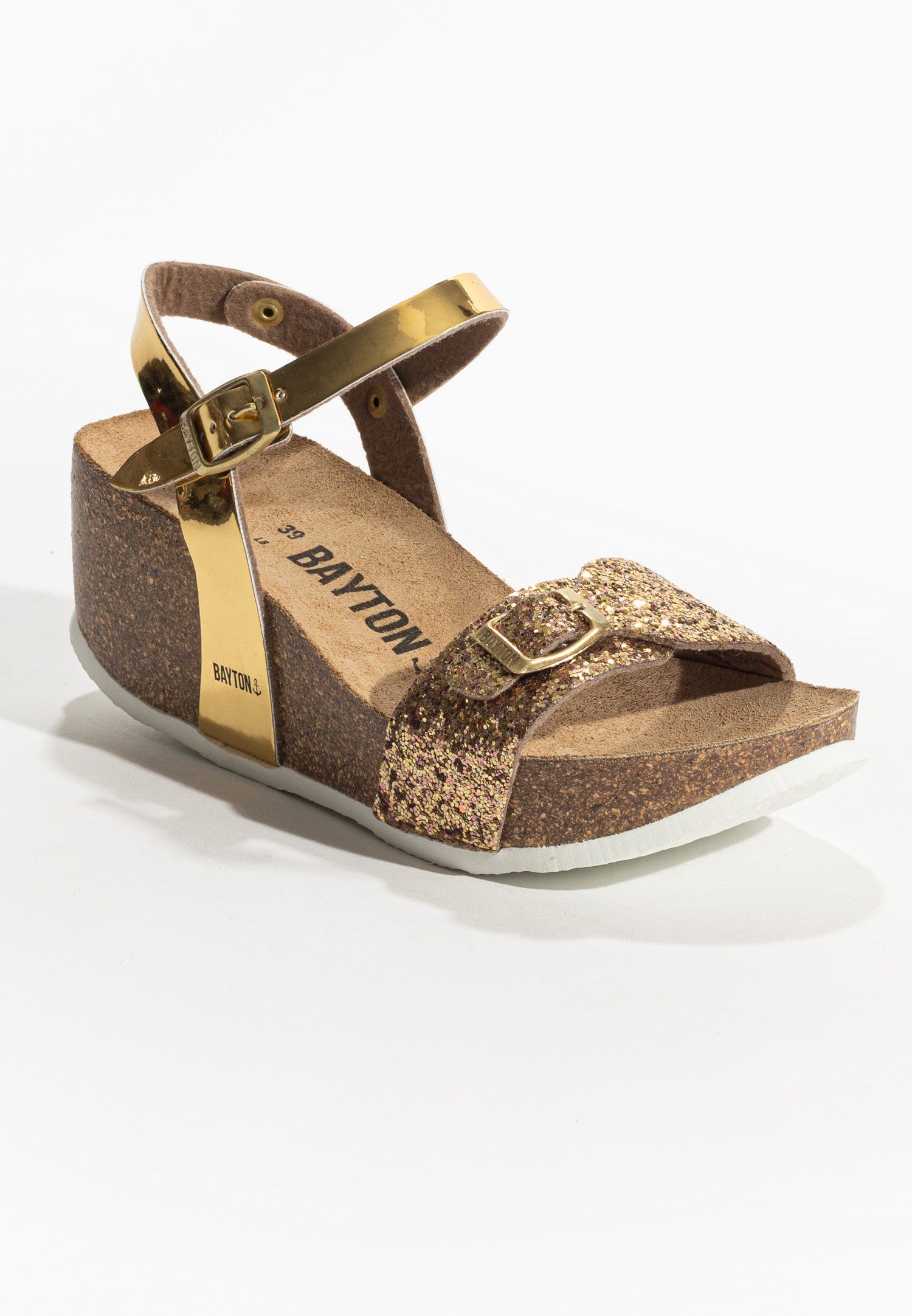 Avon Gold and Sequins Wedge and Semi-Wedge Sandals