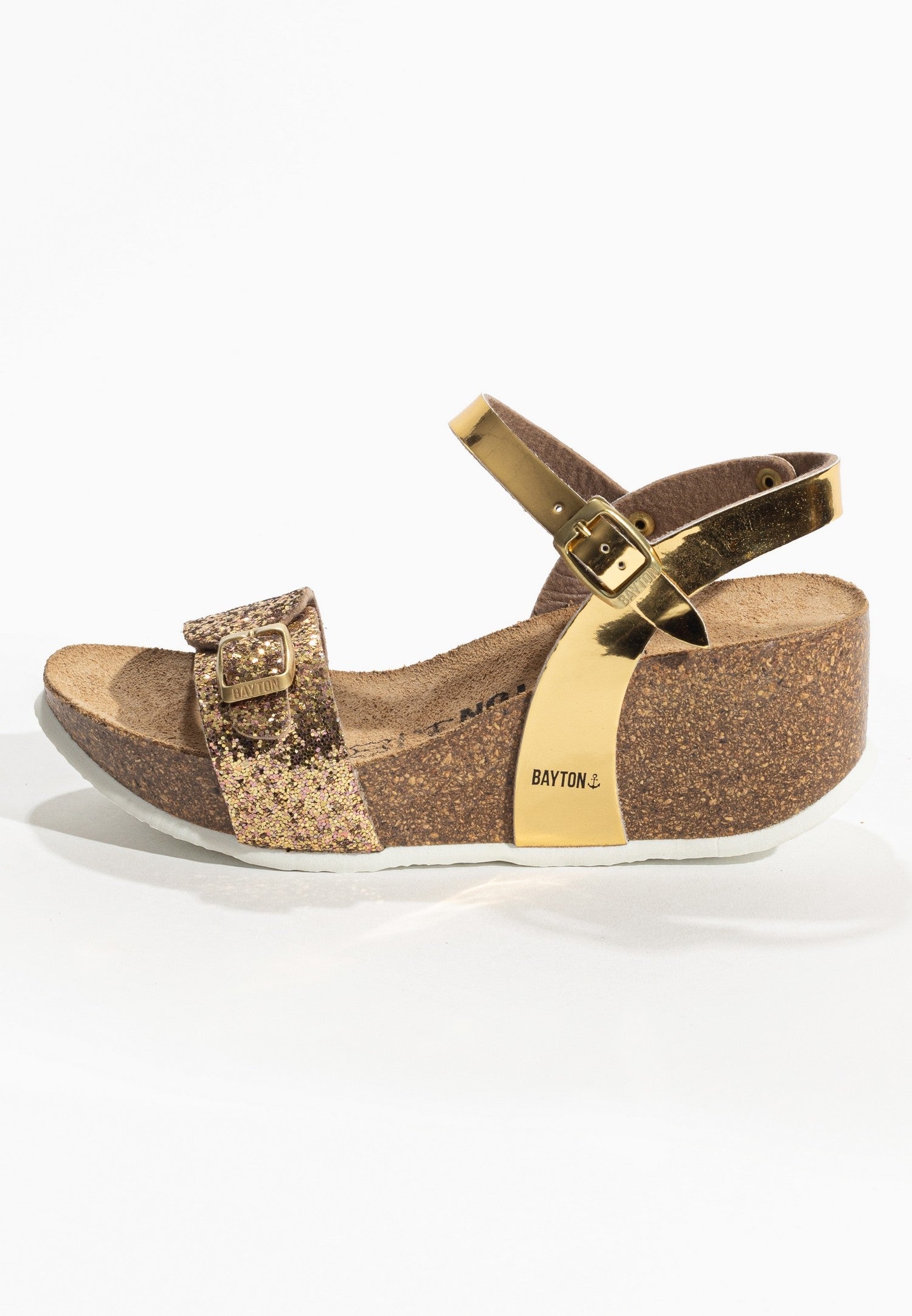 Avon Gold and Sequins Wedge and Semi-Wedge Sandals