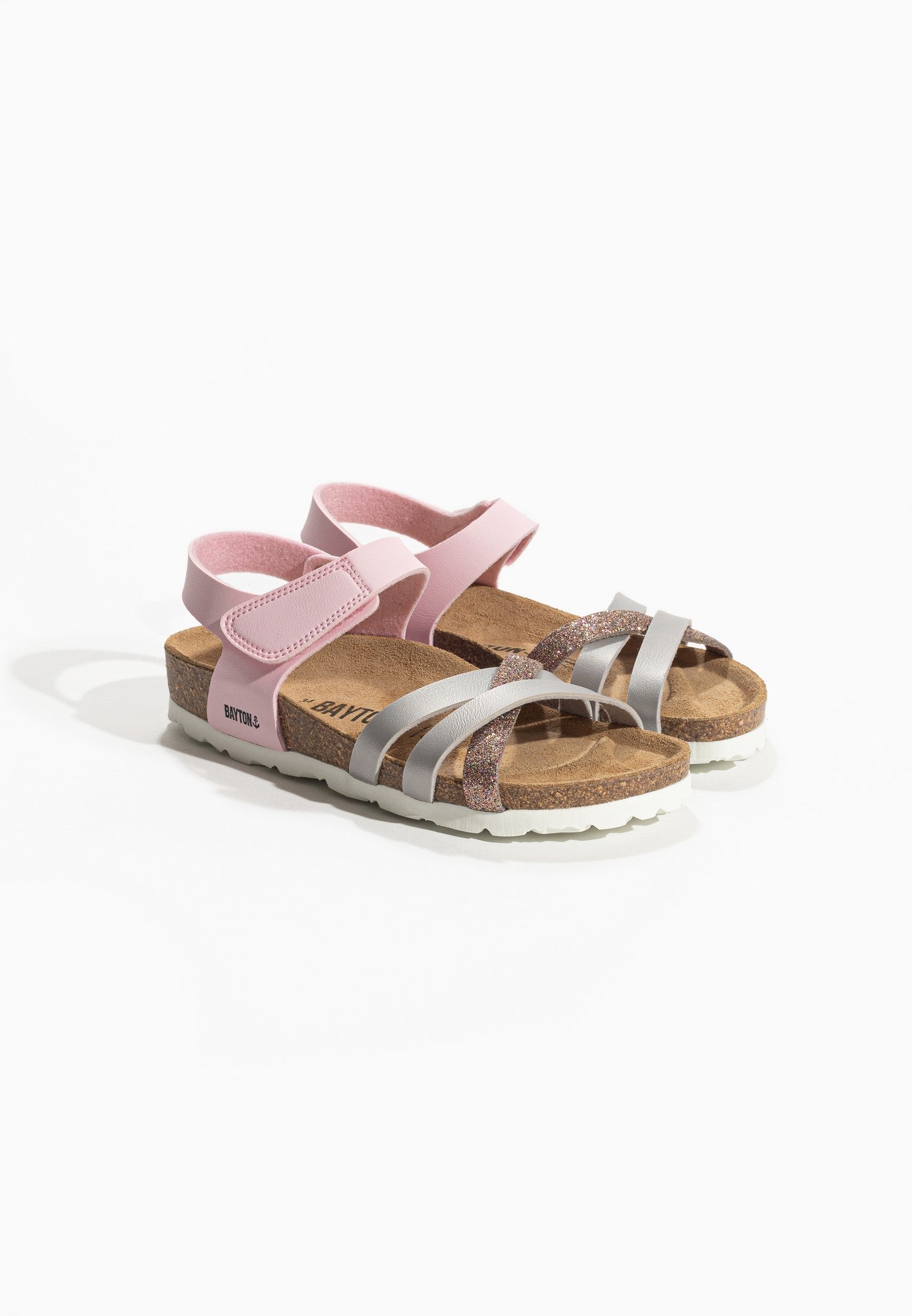 Beladona Silver and Pink Multi-Strap Sandals