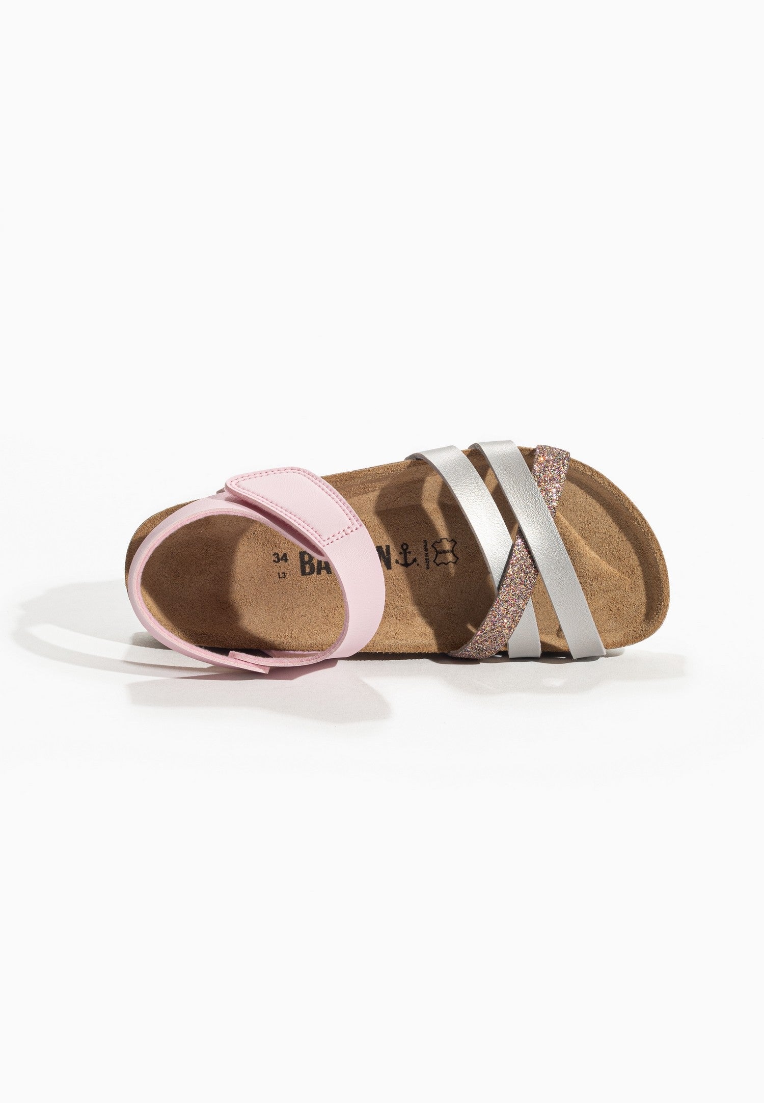 Beladona Silver and Pink Multi-Strap Sandals