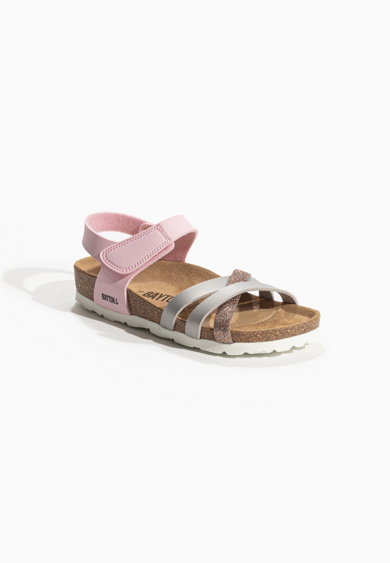 Beladona Silver and Pink Multi-Strap Sandals