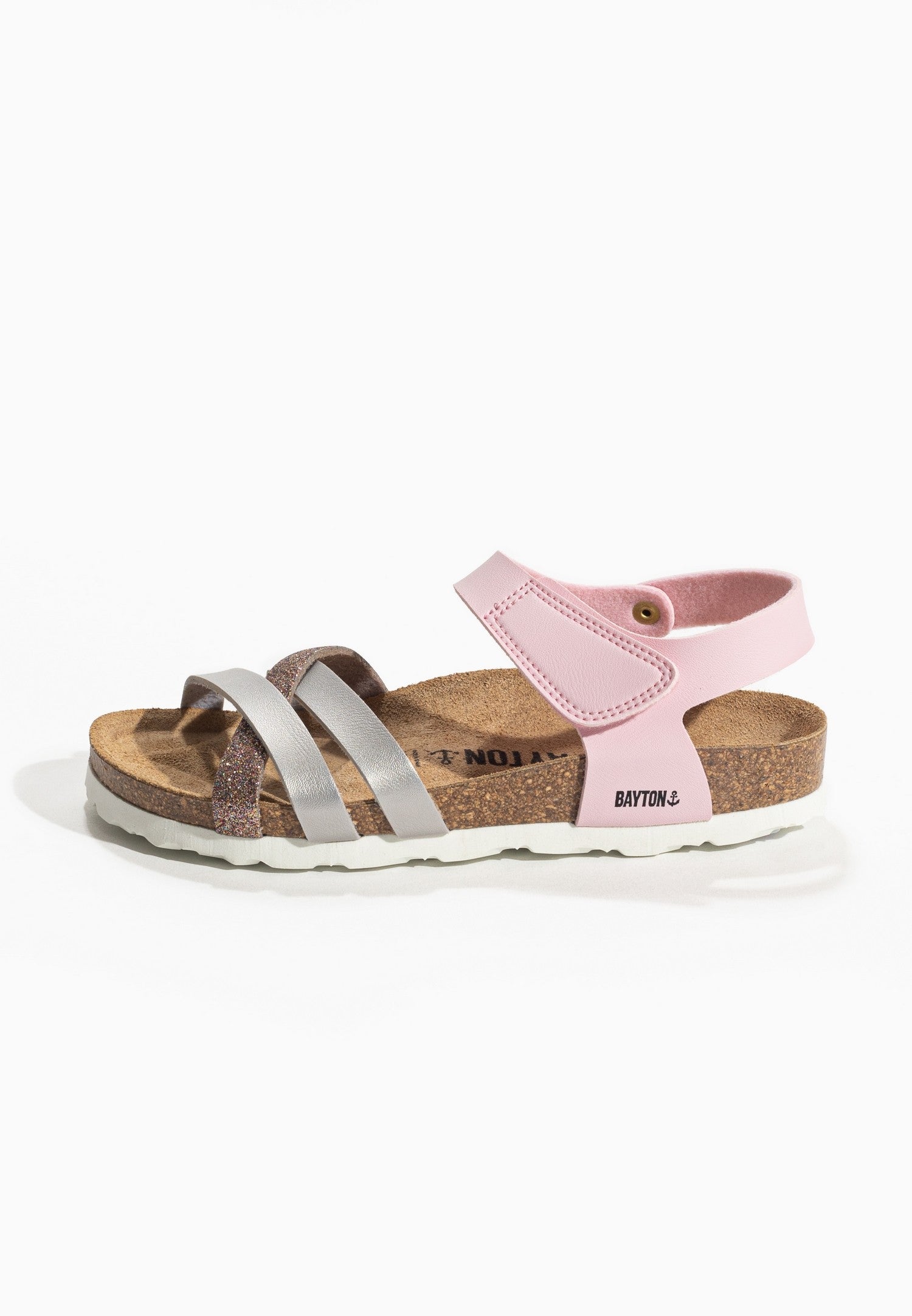 Beladona Silver and Pink Multi-Strap Sandals