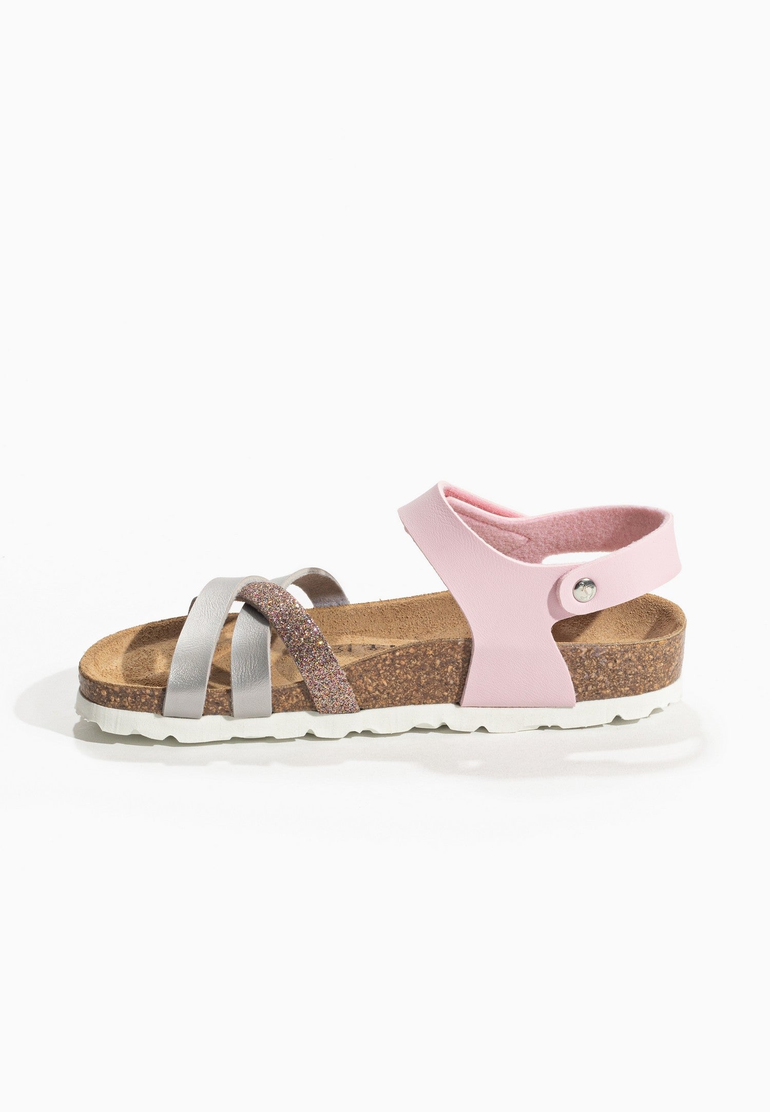 Beladona Silver and Pink Multi-Strap Sandals