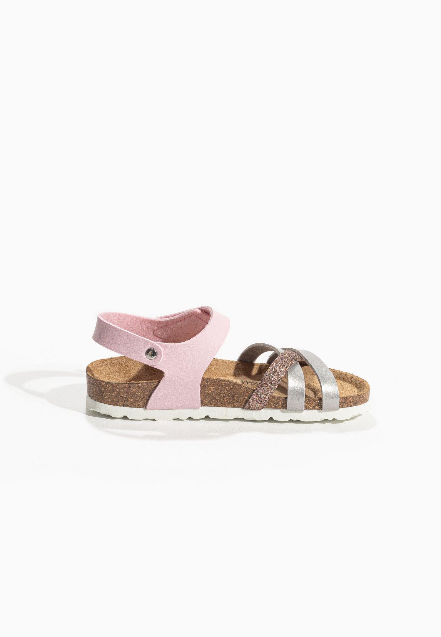 Beladona Silver and Pink Multi-Strap Sandals