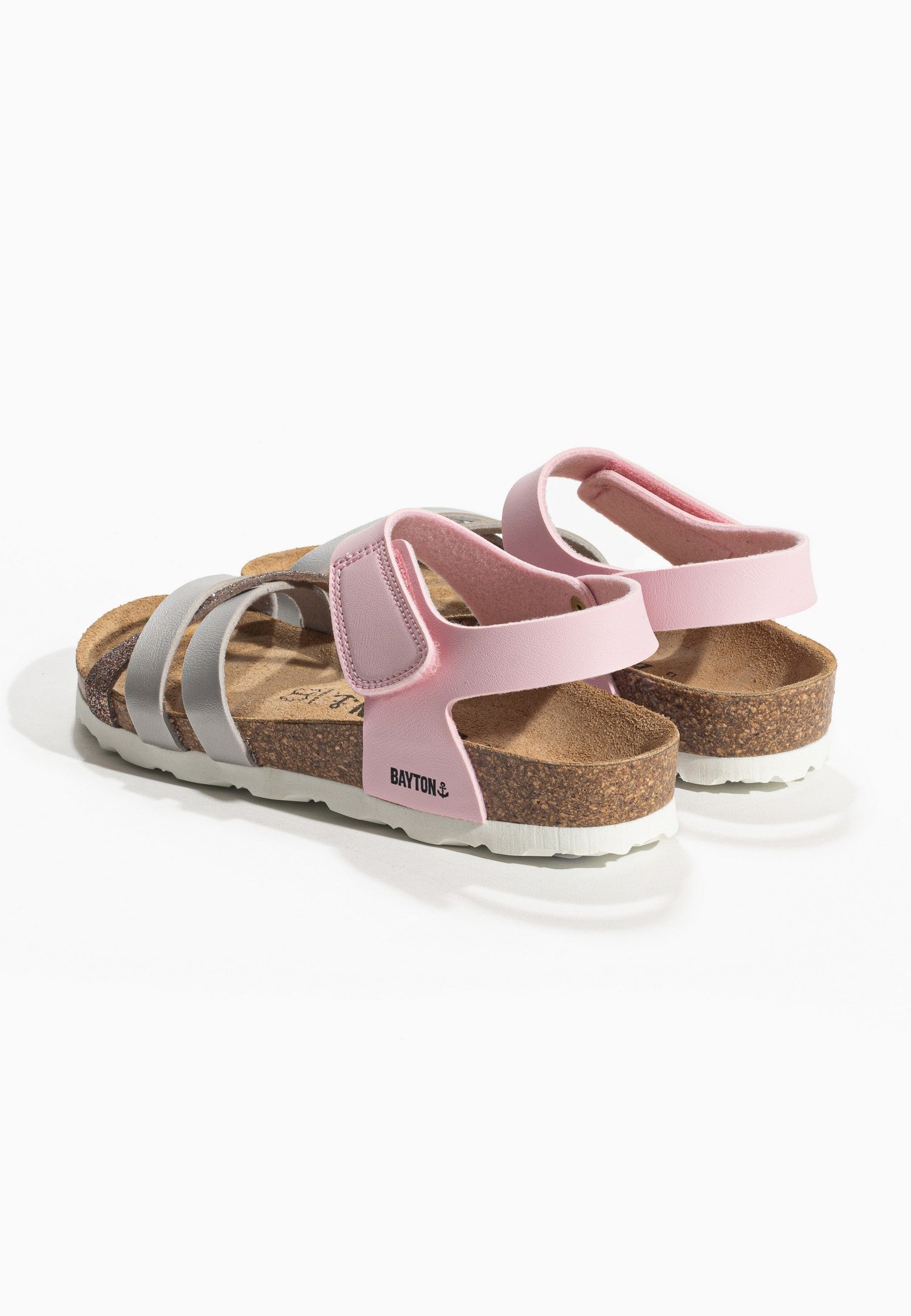 Beladona Silver and Pink Multi-Strap Sandals