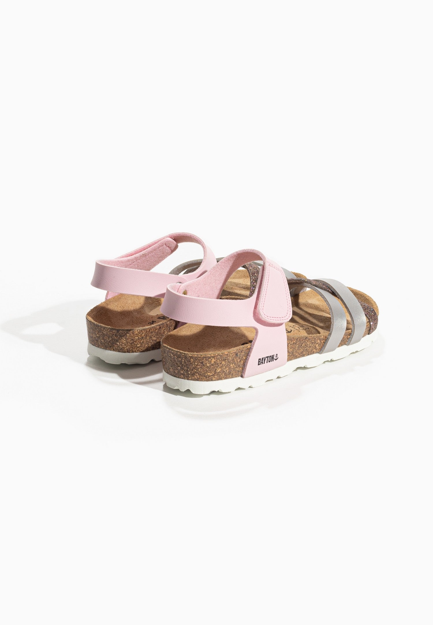 Beladona Silver and Pink Multi-Strap Sandals