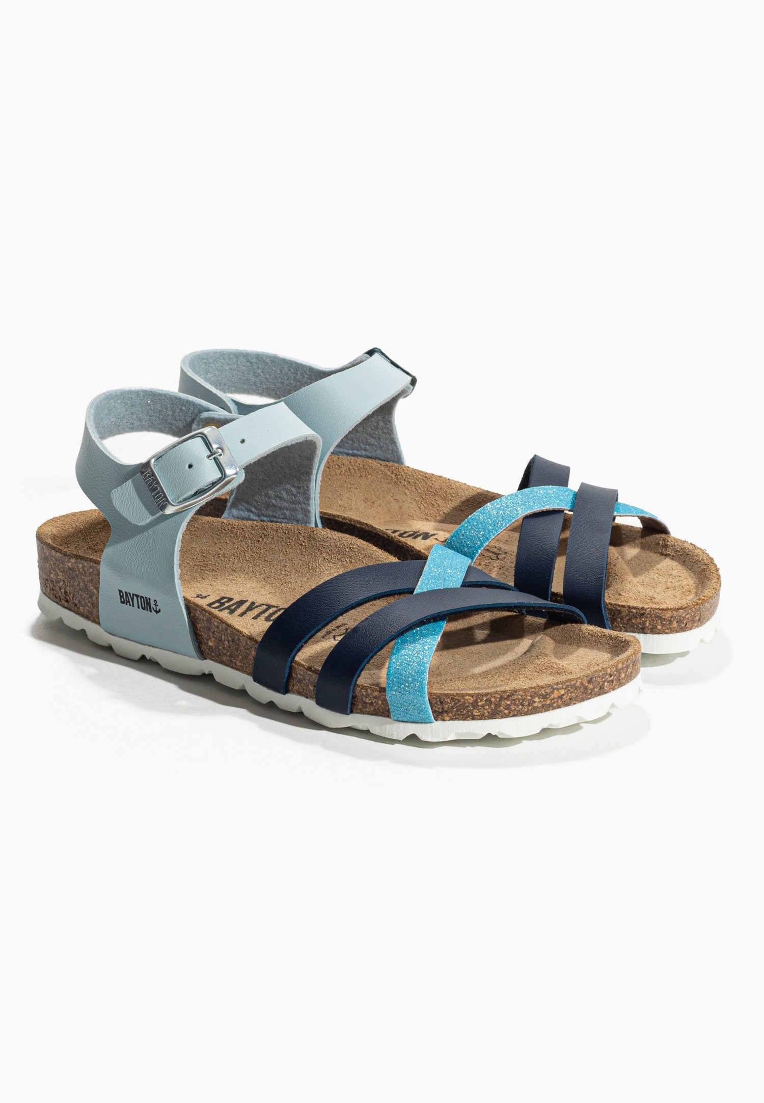 Sandales Multi-Brides Beladona Bleu ciel et Bleu marine