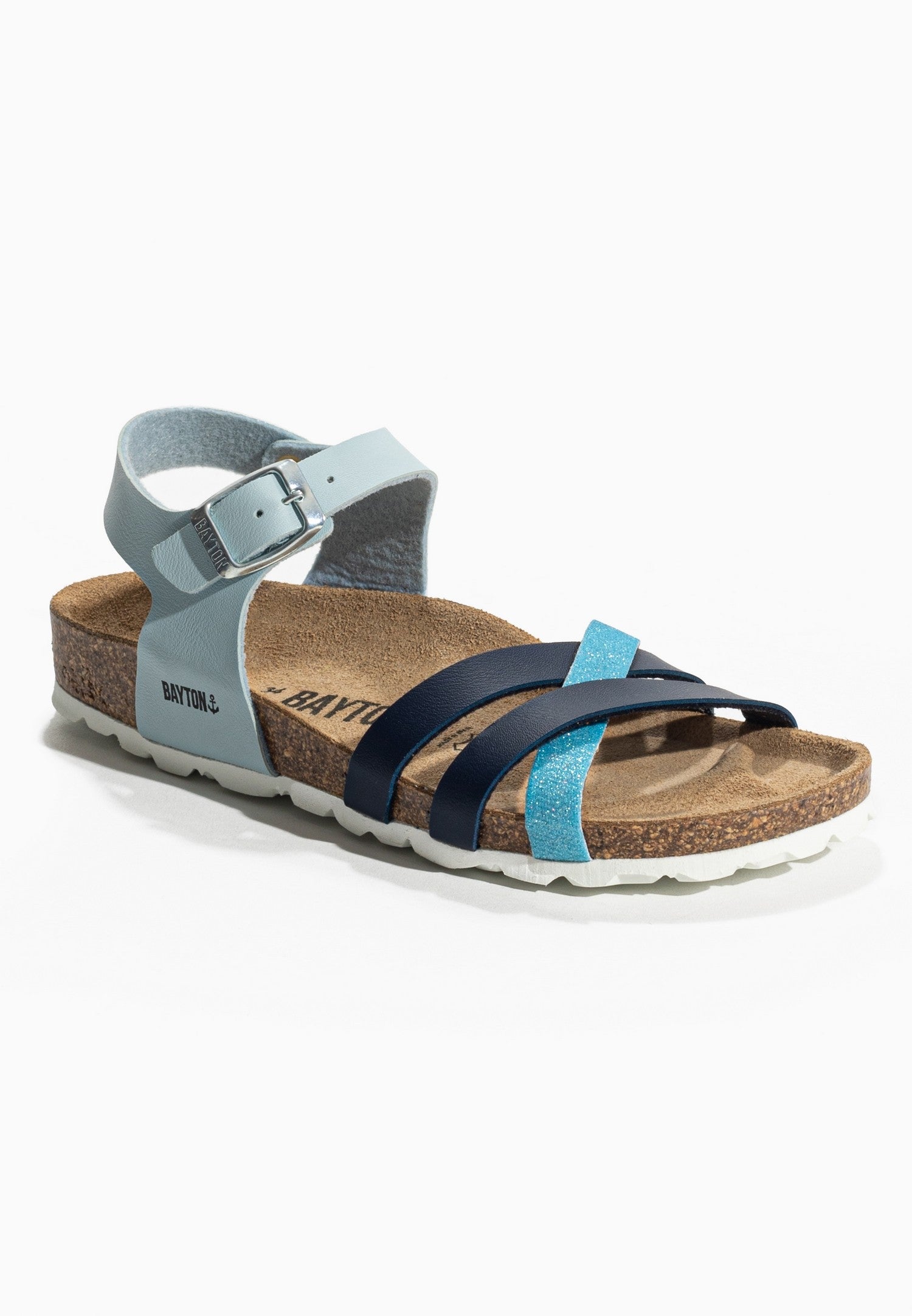 Beladona Multi-Strap Sandals Sky Blue and Navy Blue