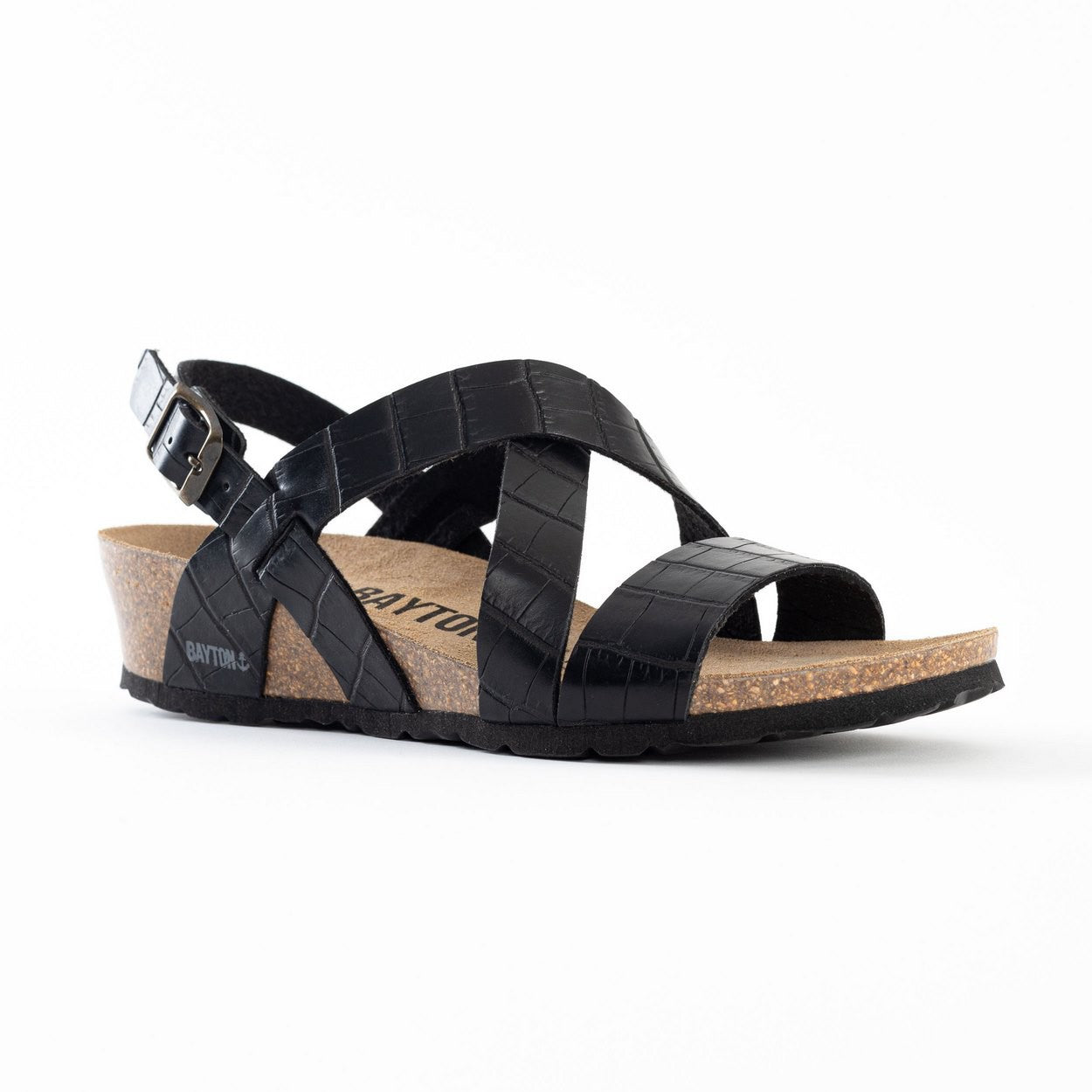 Berga Black Wedge and Semi-Wedge Sandals