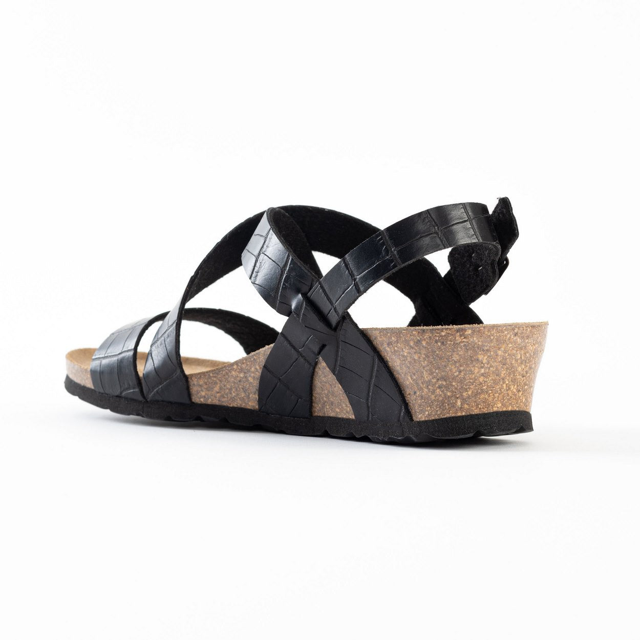 Berga Black Wedge and Semi-Wedge Sandals