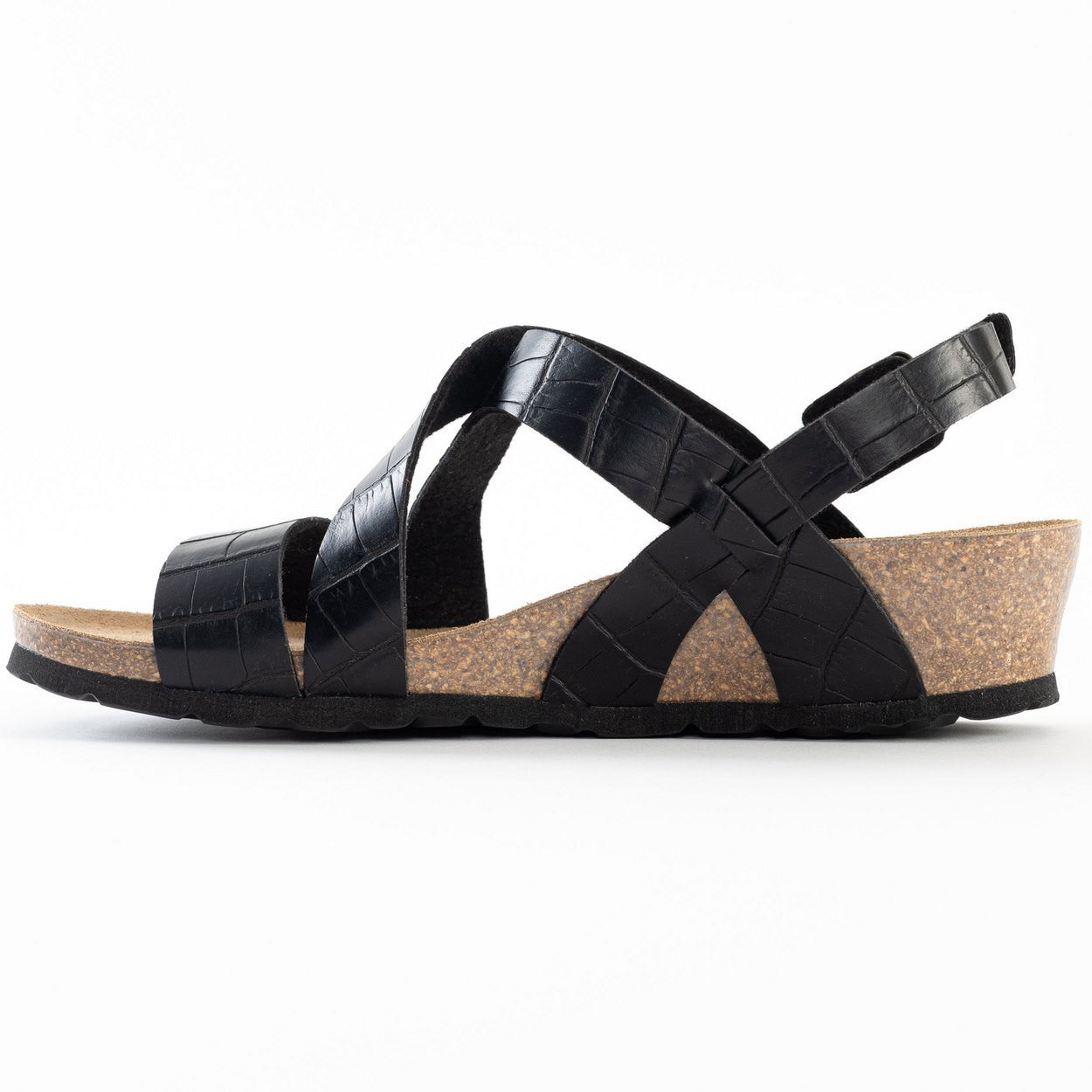 Berga Black Wedge and Semi-Wedge Sandals