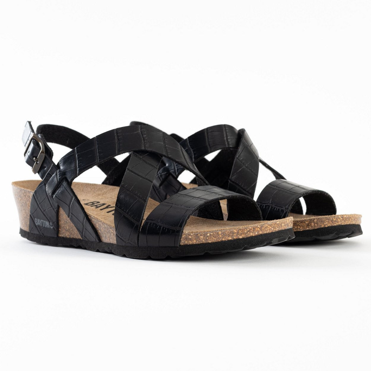 Berga Black Wedge and Semi-Wedge Sandals