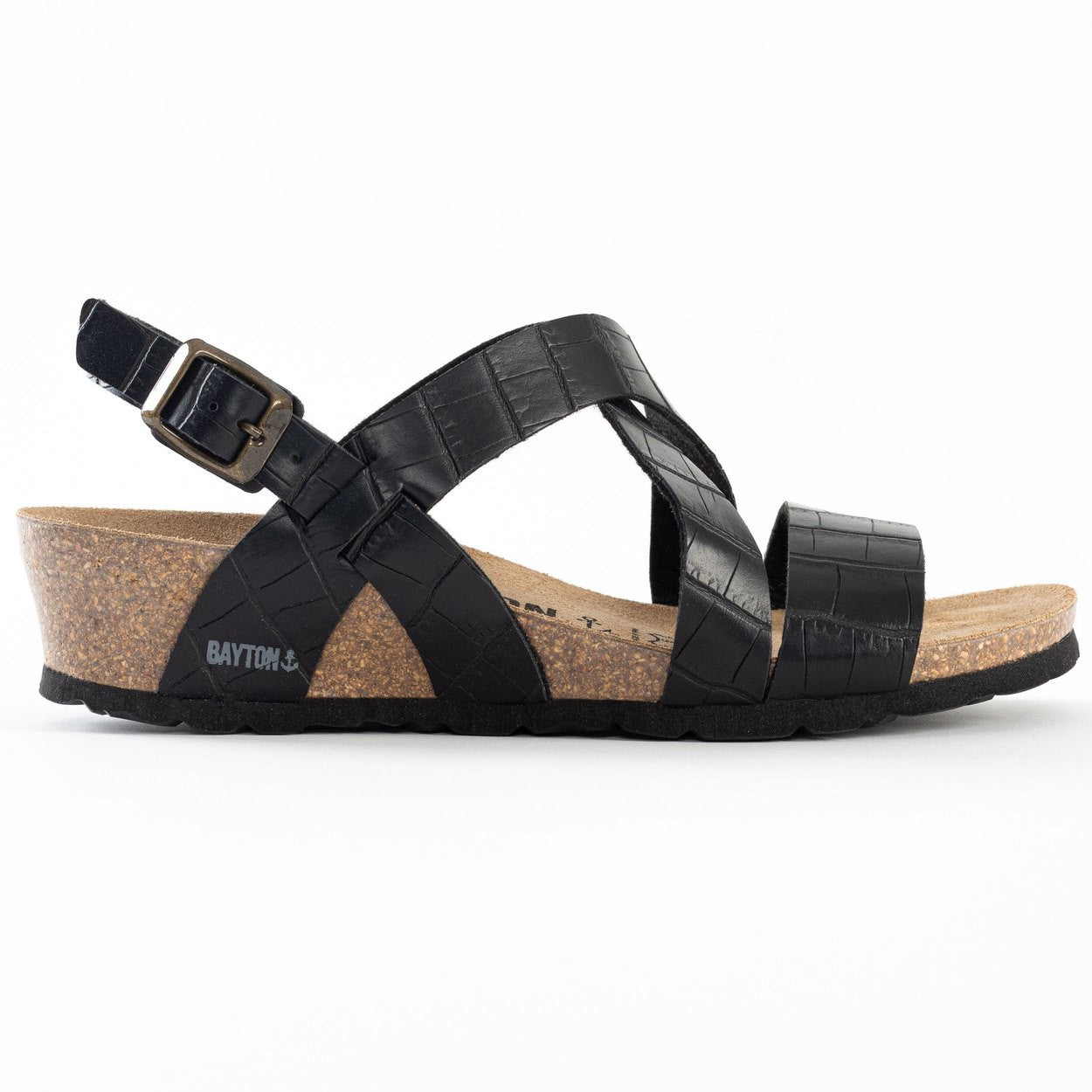 Berga Black Wedge and Semi-Wedge Sandals