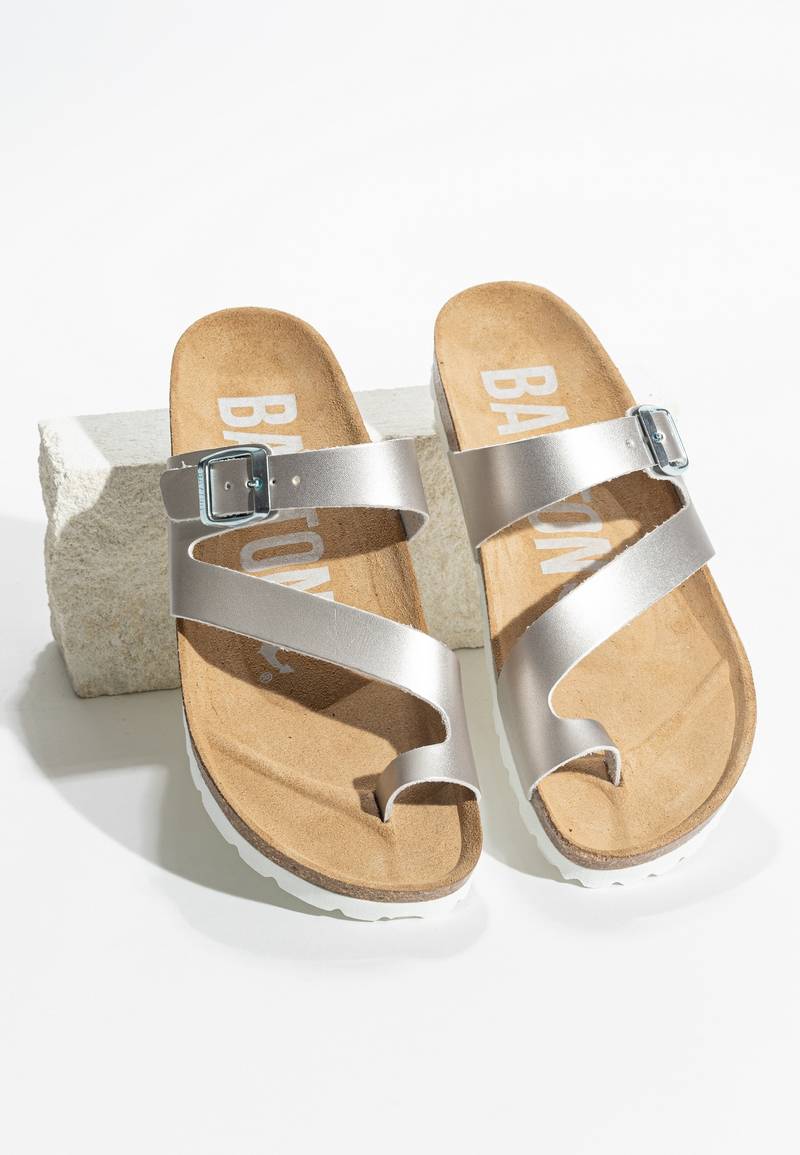 Biscaye Silver Toe-Thong Sandals