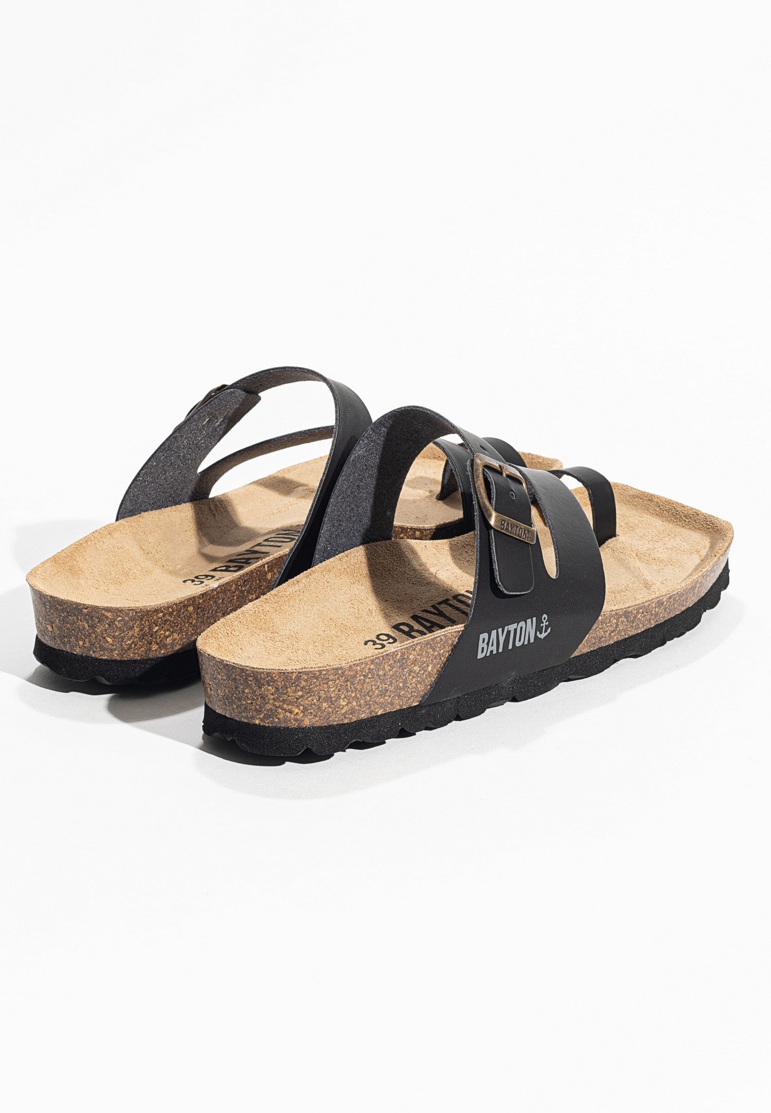 Black Biscaye Toe-Thong Sandals