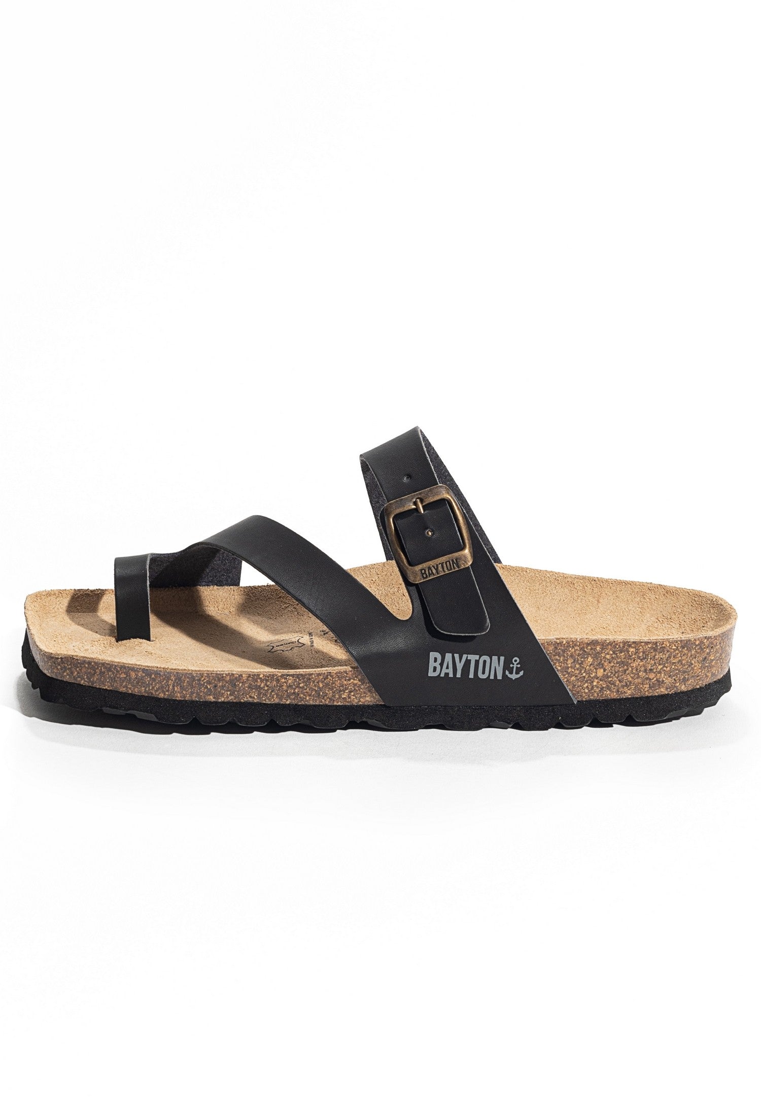 Black Biscaye Toe-Thong Sandals