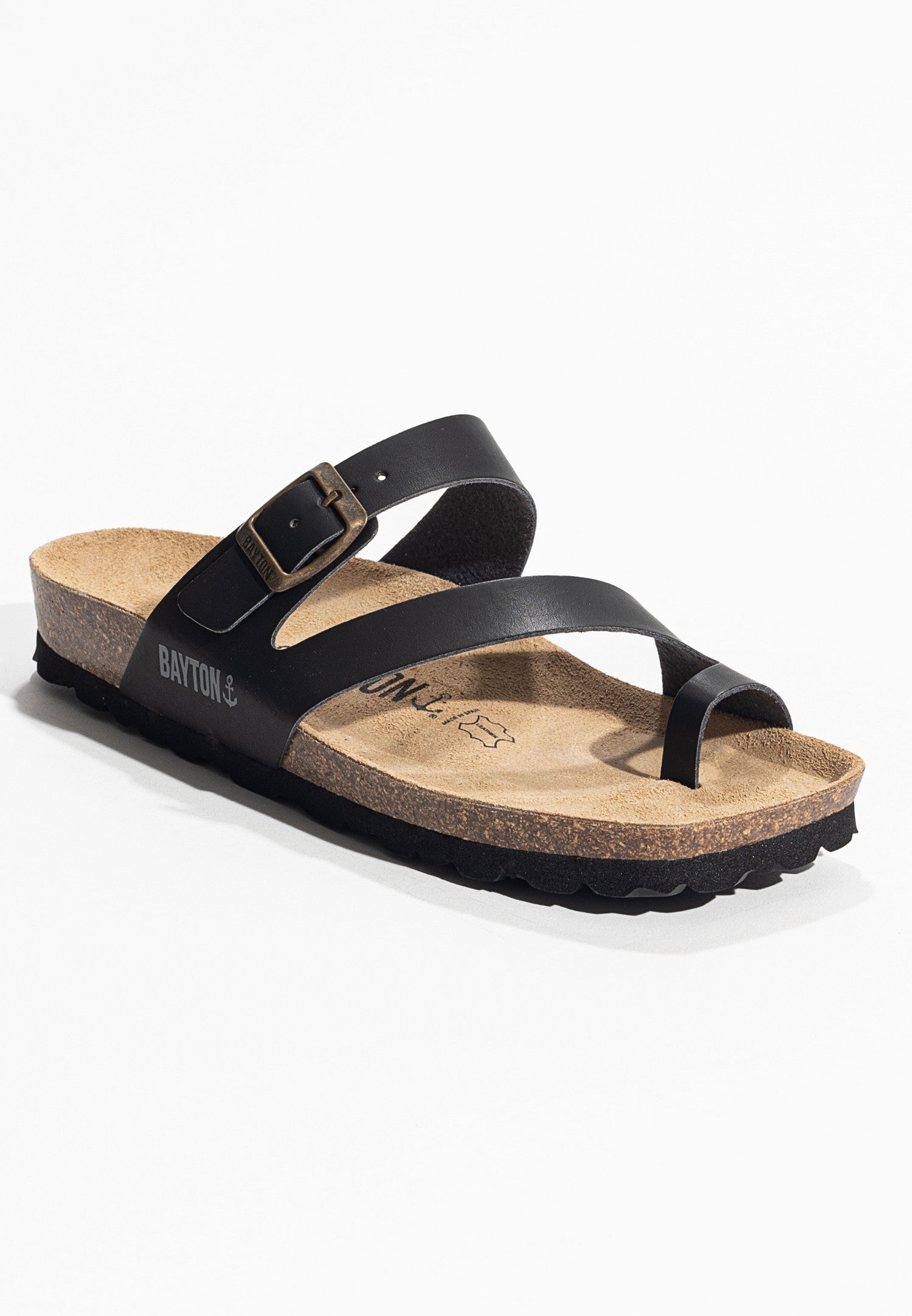 Black Biscaye Toe-Thong Sandals