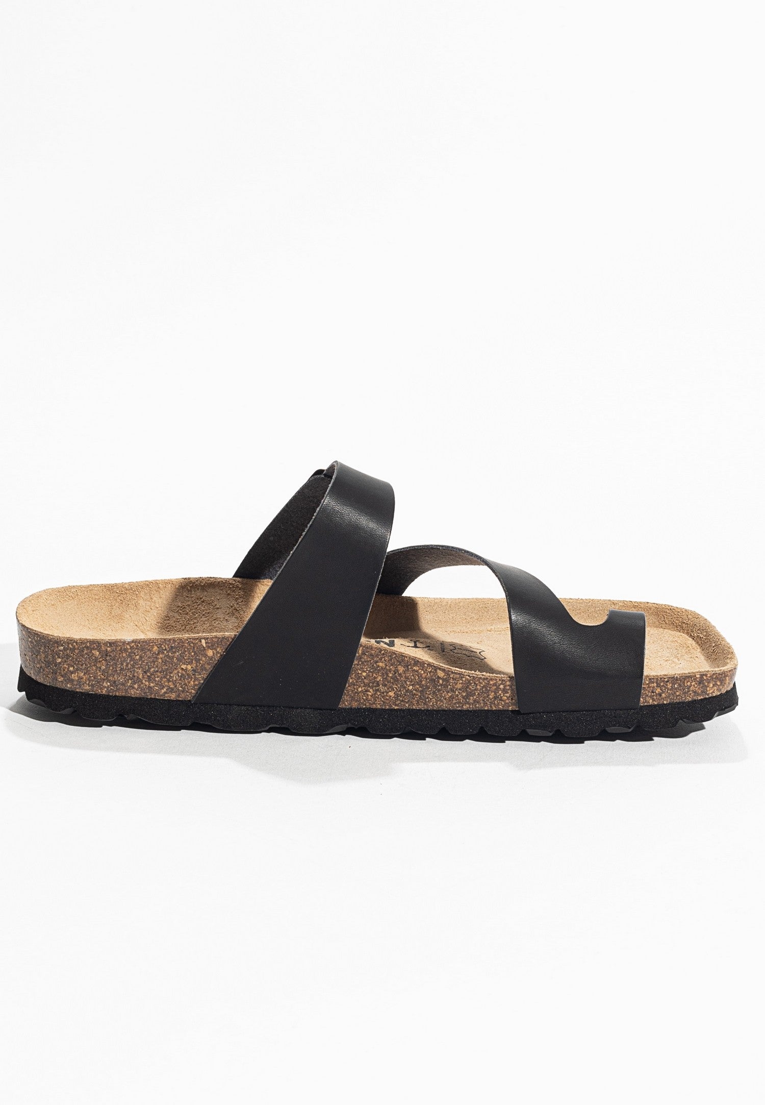 Black Biscaye Toe-Thong Sandals