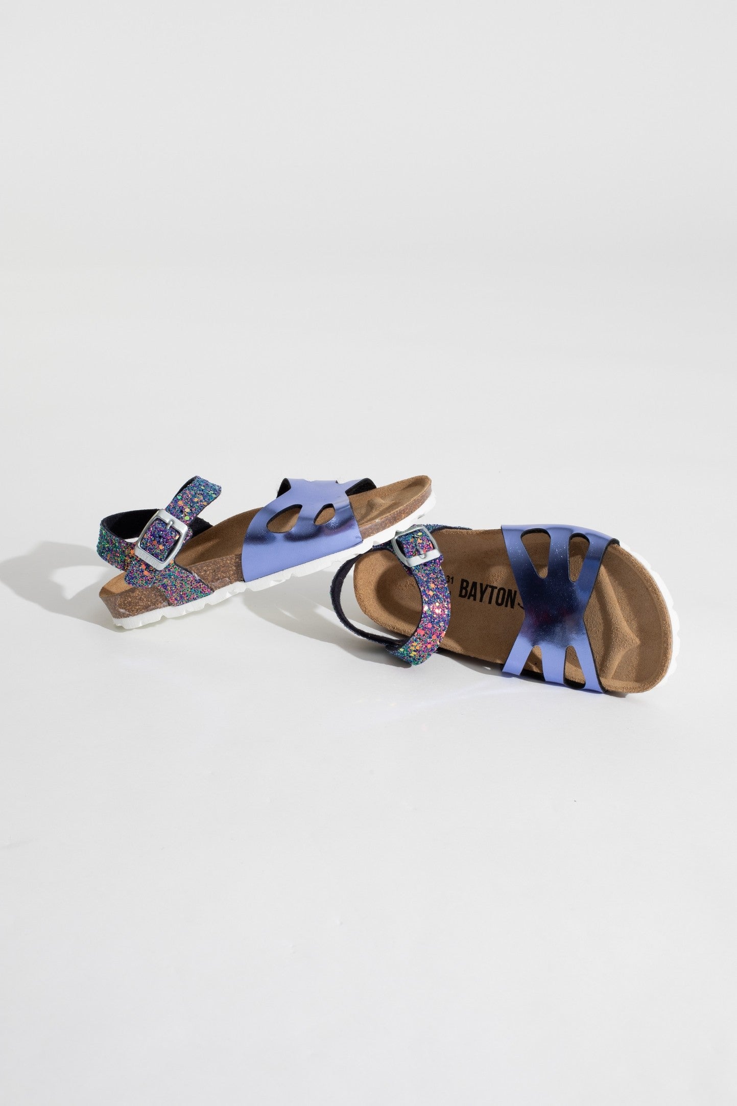 Blue and sequined Butterfly Multi-Strap Sandals