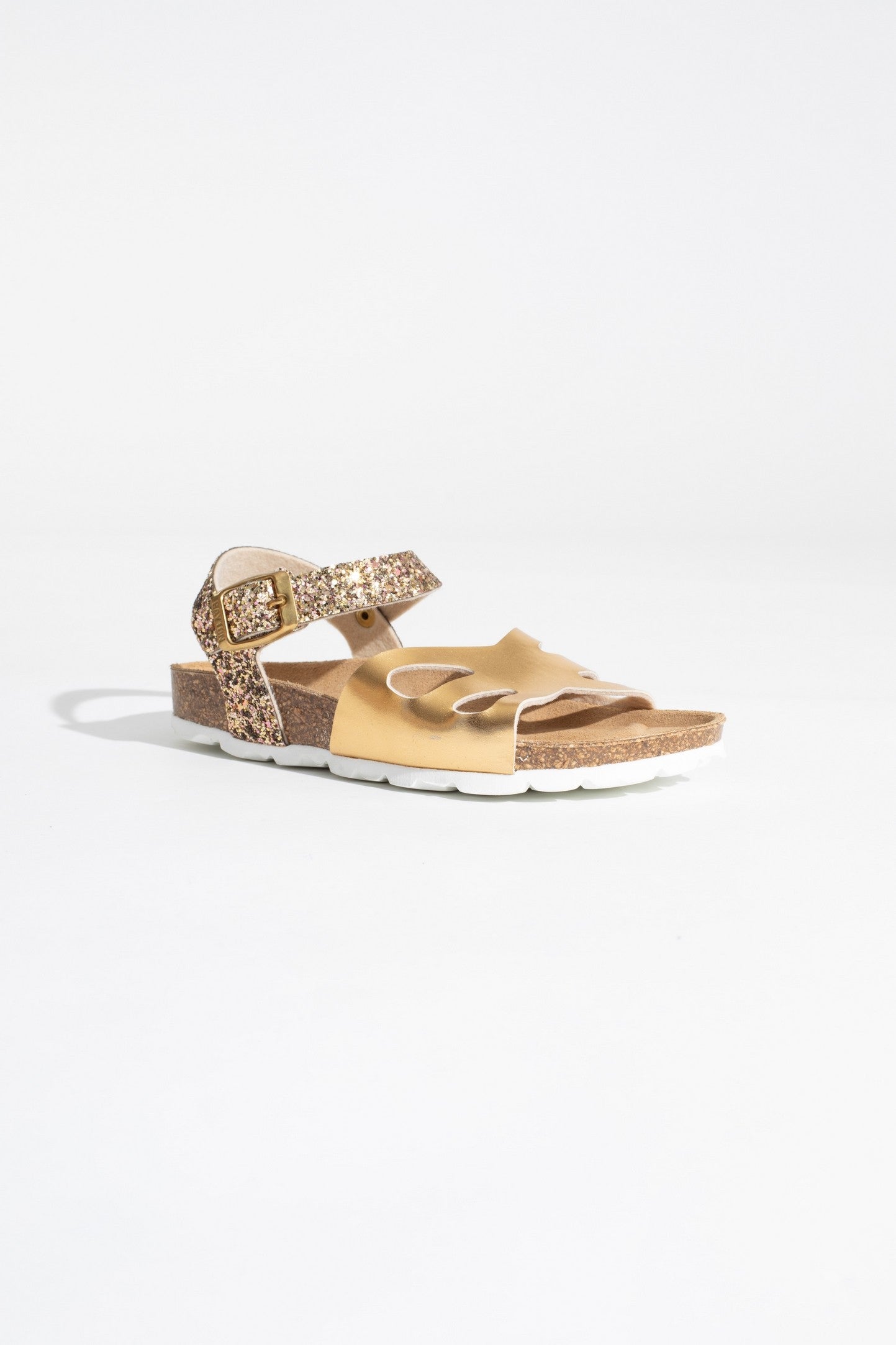 Gold and Glitter Butterfly Multi-Strap Sandals