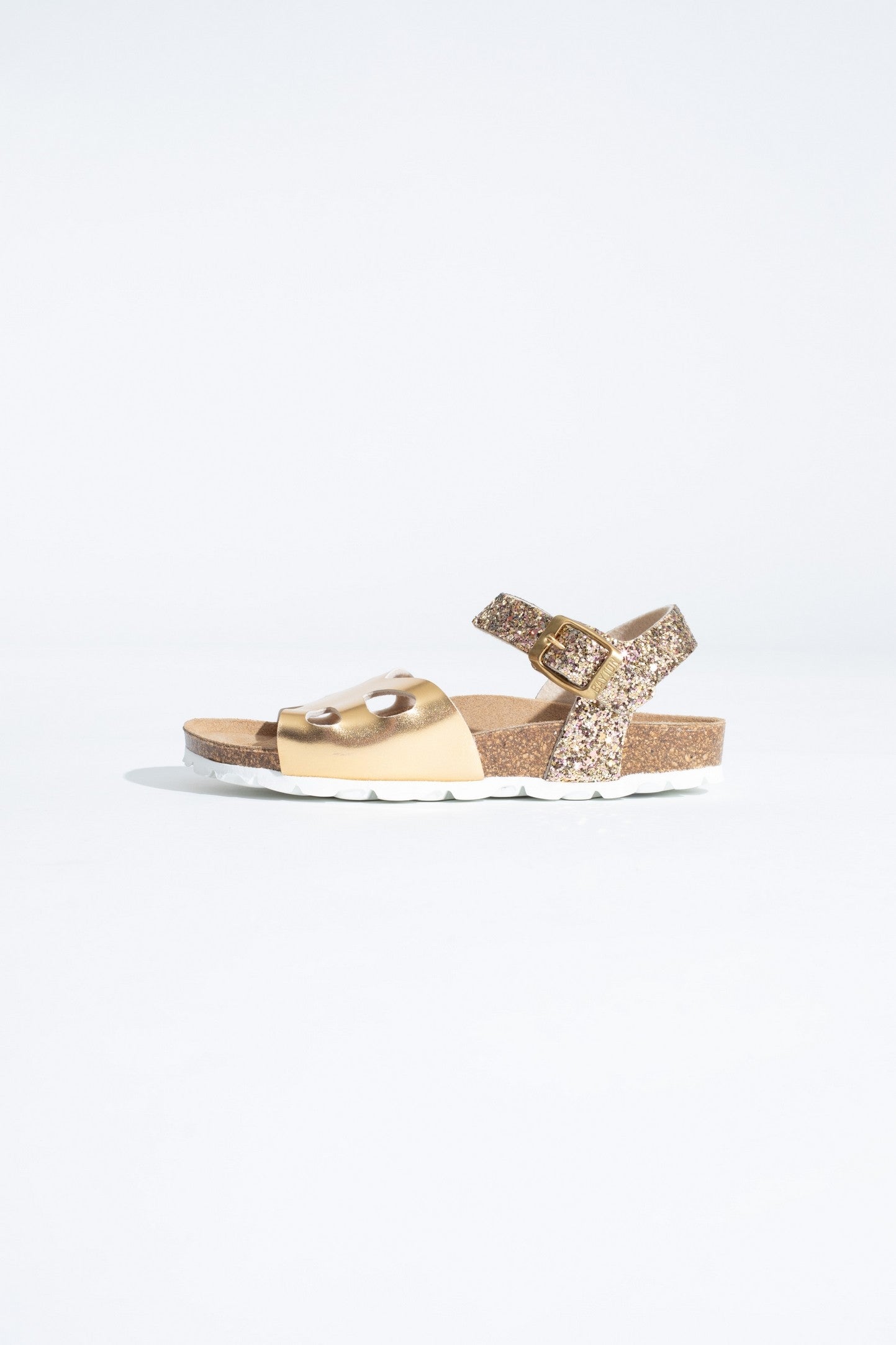 Gold and Glitter Butterfly Multi-Strap Sandals