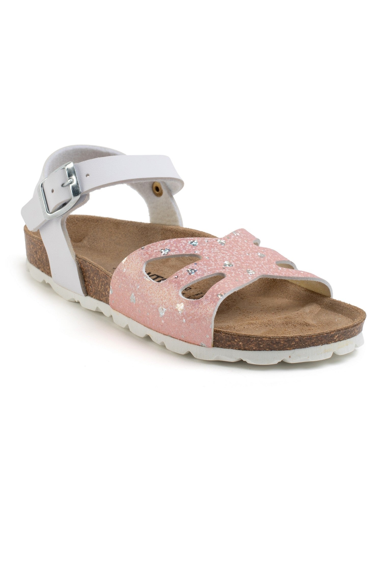 Pink and White Butterfly Multi-Strap Sandals