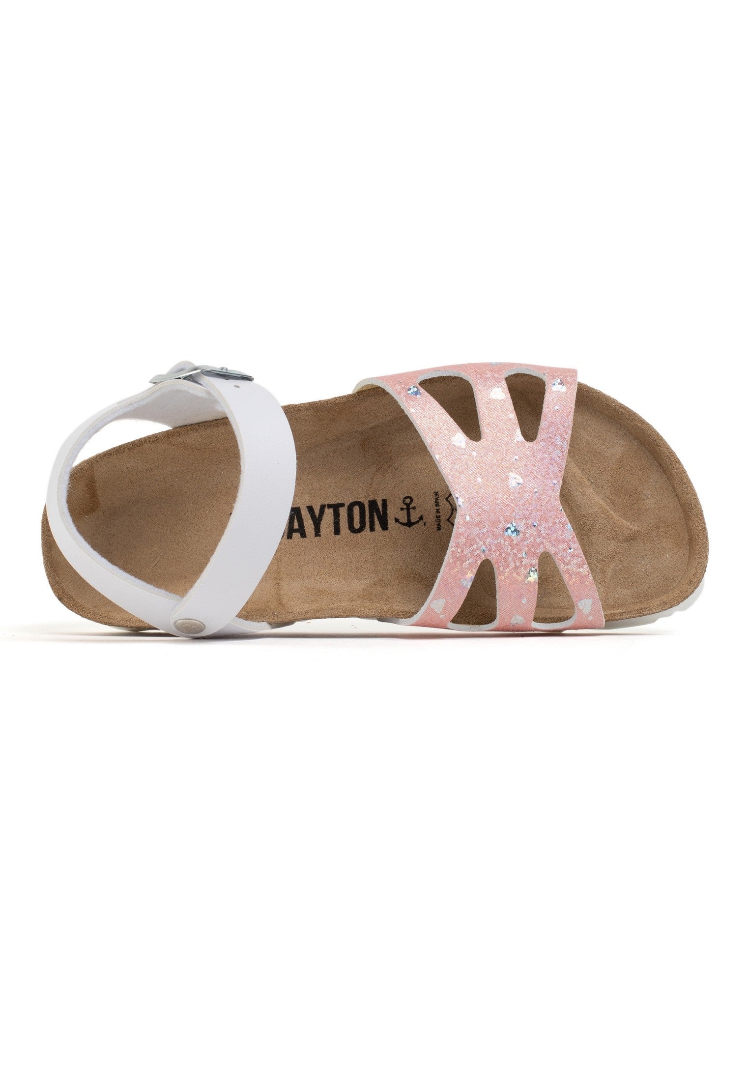 Pink and White Butterfly Multi-Strap Sandals